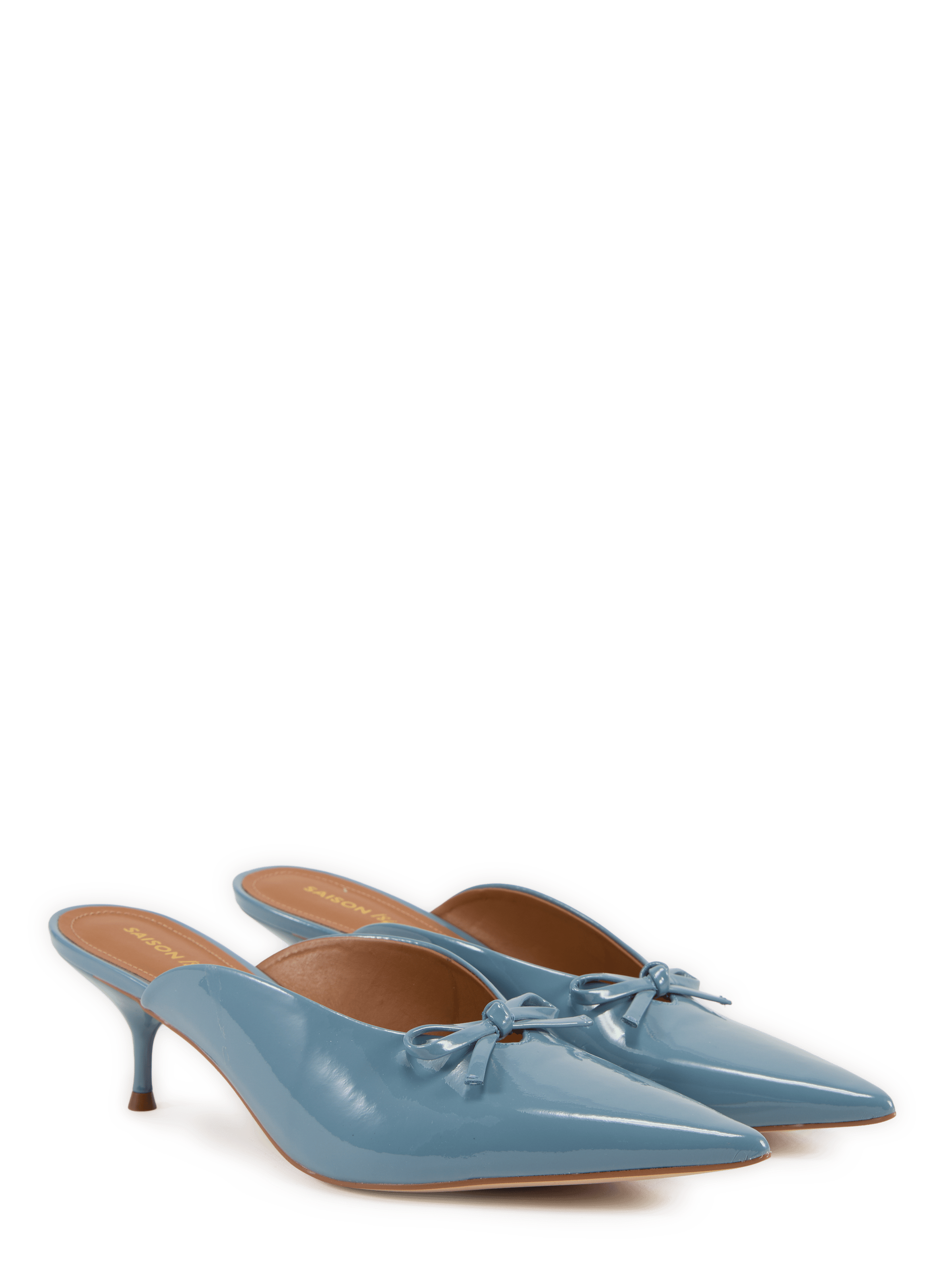 Sandales à talon Folie en cuir verni SAISON 1865 Bleu