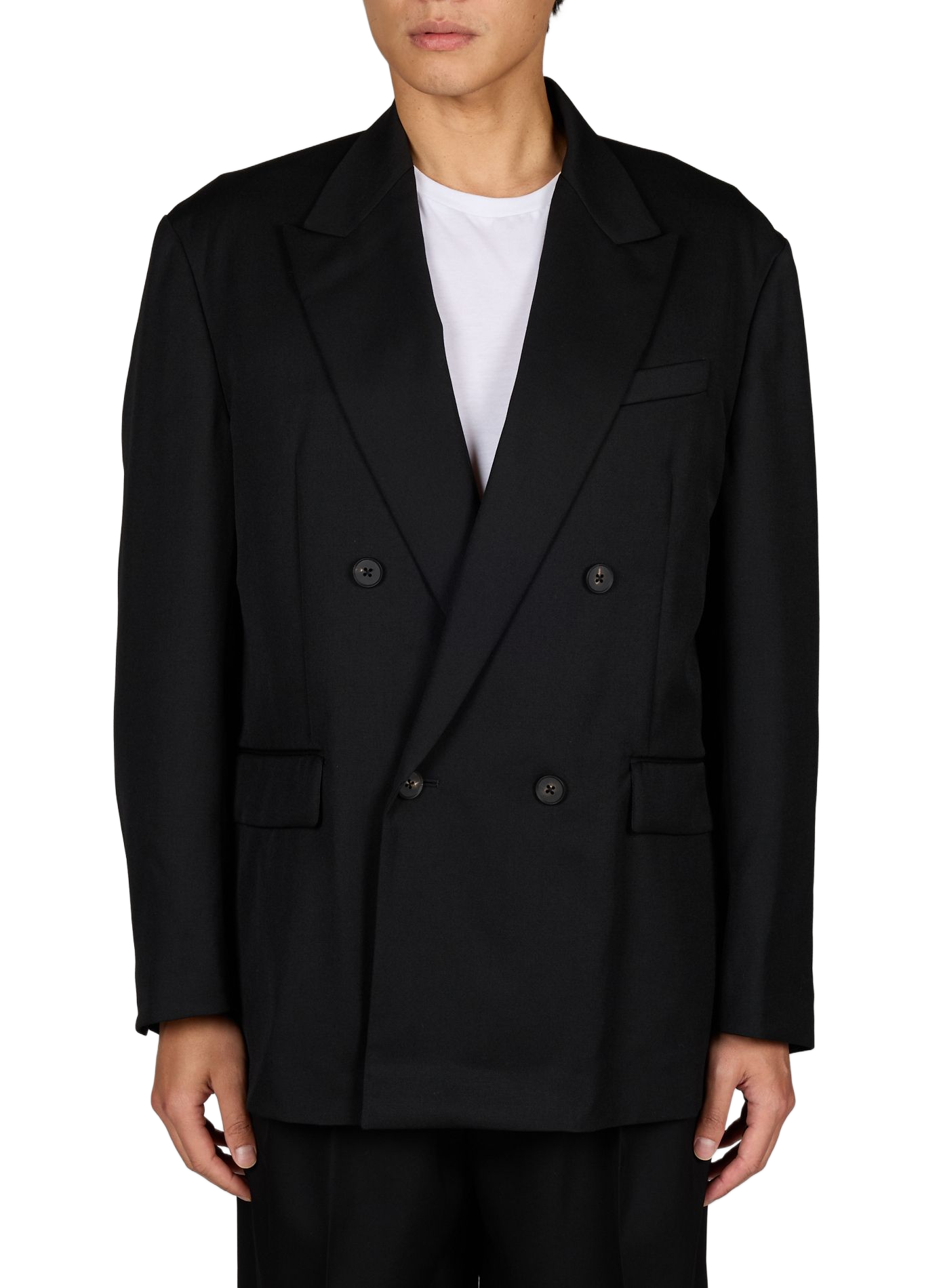 Blazer uni en laine SSSTEIN Noir