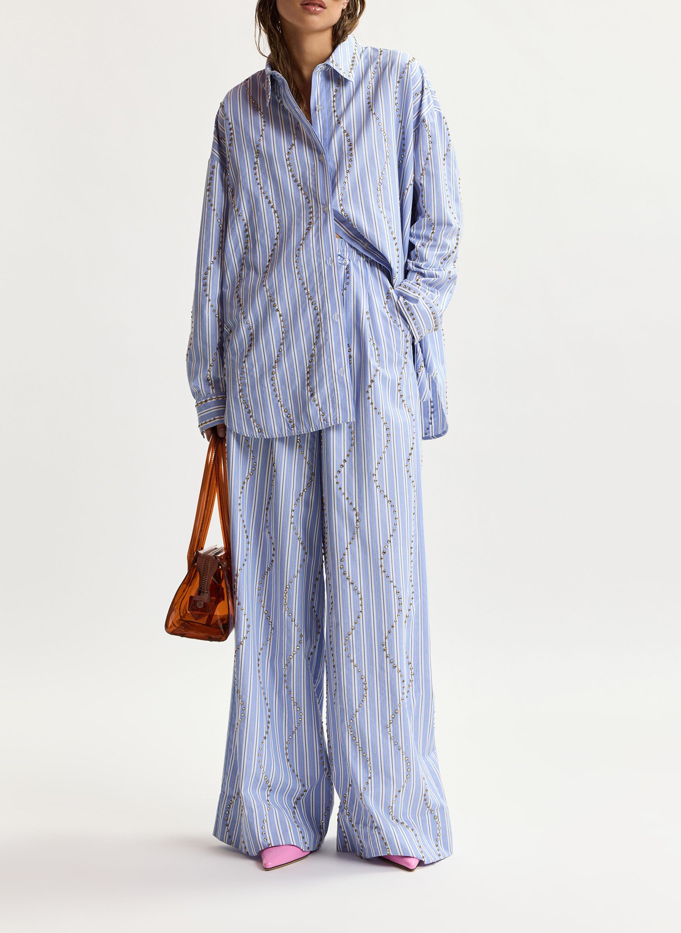 Chemise à rayures col classique jehlani ESSENTIEL ANTWERP Bleu