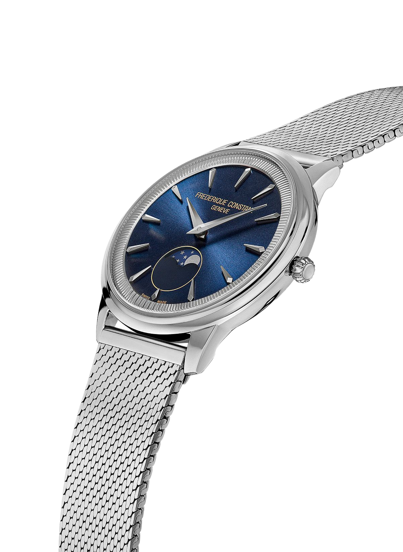 Quarzuhr Classics Moneta Solarmeter aus Edelstahl FREDERIQUE CONSTANT Blau