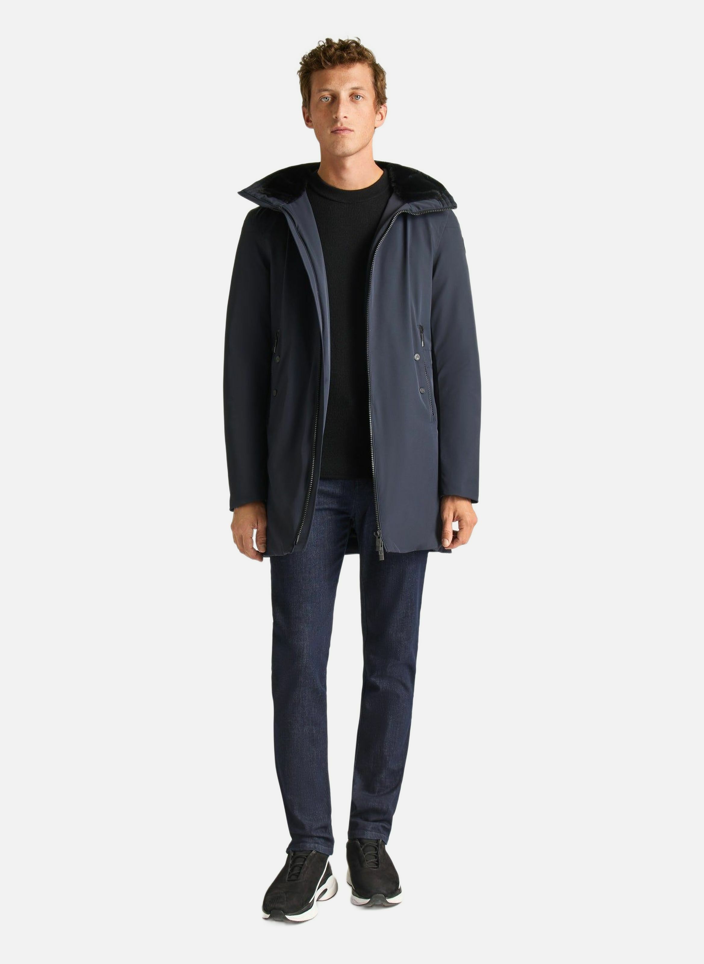 Manteau gezi col montant coupe regular  Dark blue