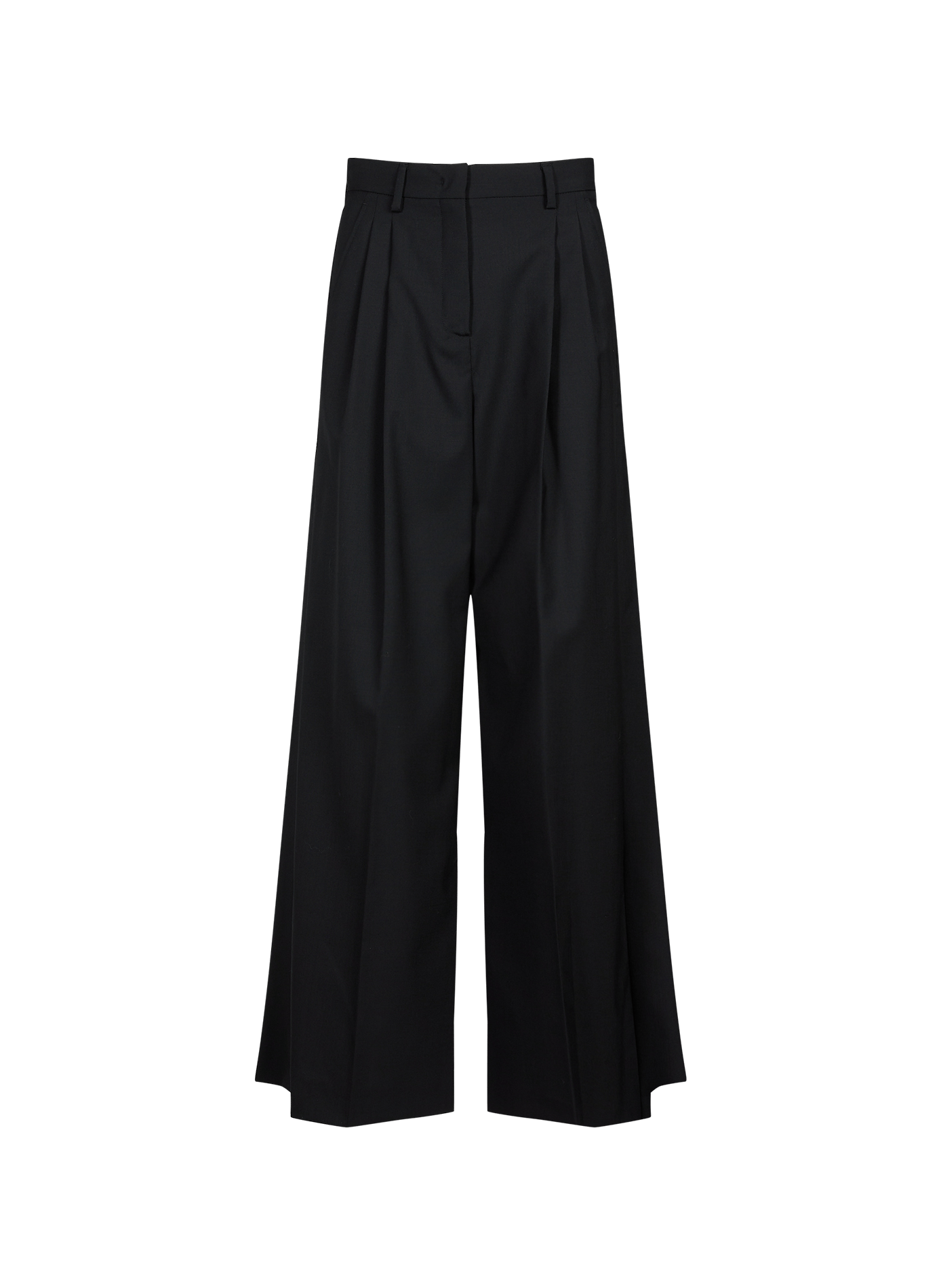 Pantalon droit en laine vierge MAX MARA WEEK END Noir