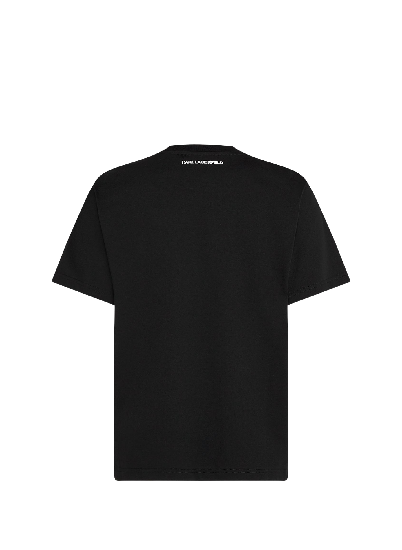 T-Shirt mit Baumwoll-Logo KARL LAGERFELD Schwarz