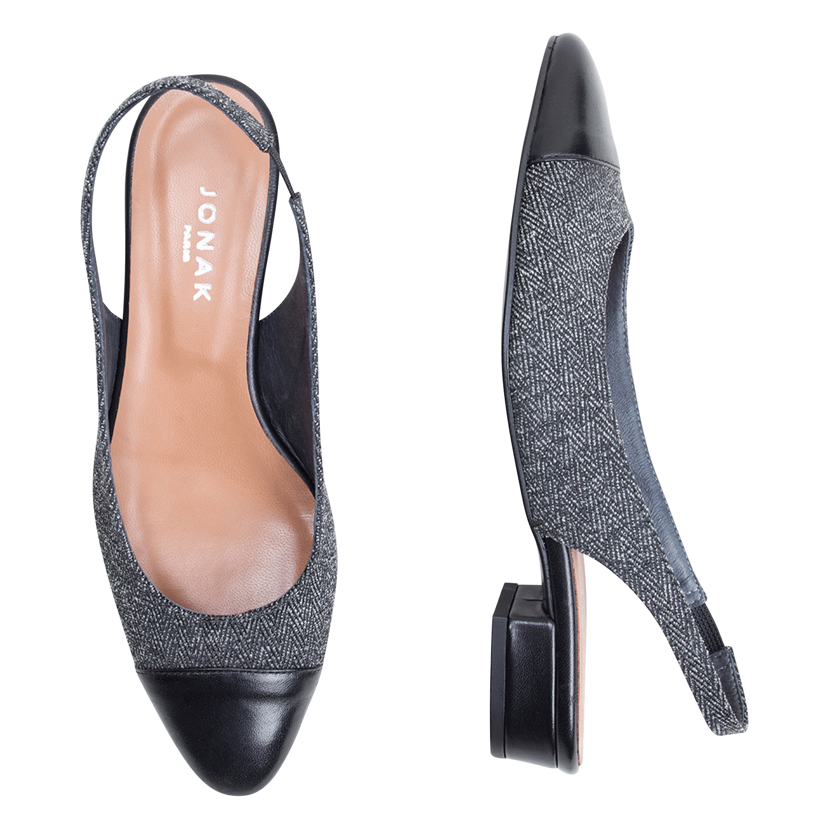 Ballerines slingbacks à petits talons decision JONAK Gris