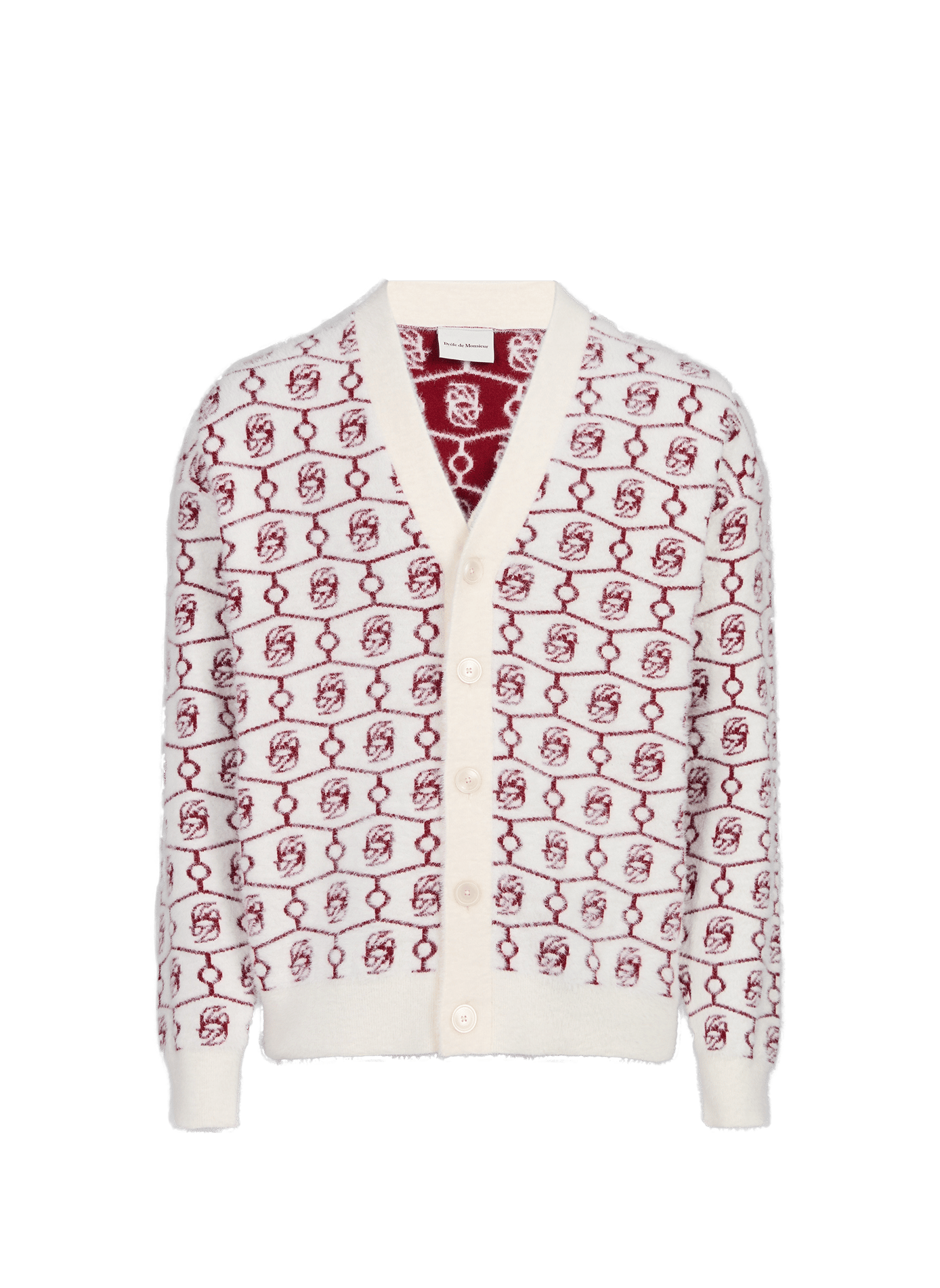 Oversized wool knit cardigan DROLE DE MONSIEUR White