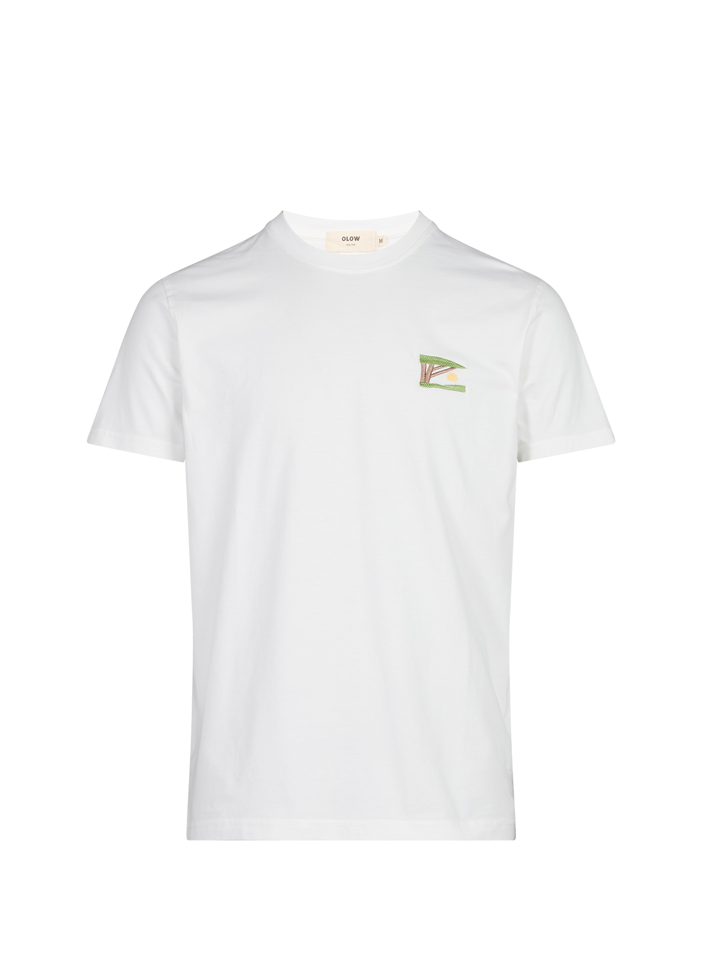 Sunset straight-fit crew-neck printed cotton T-shirt OLOW Beige