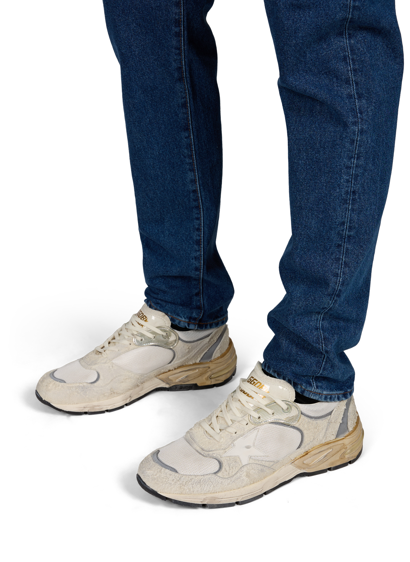 Laufschuhe RUNNING DAD NEW aus gemischtem Leder GOLDEN GOOSE Weiss