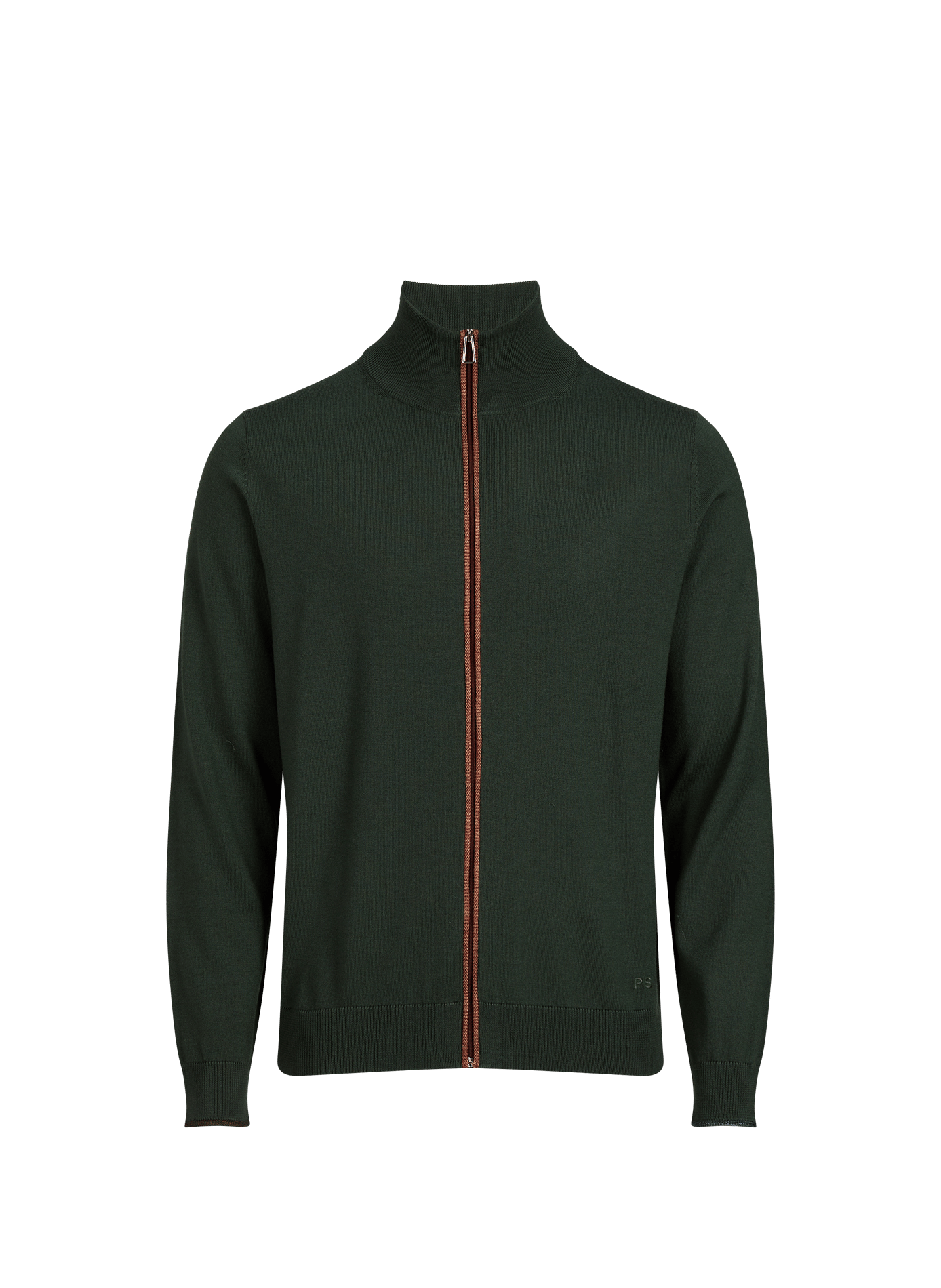 Plain high-neck wool cardigan PAUL SMITH Green