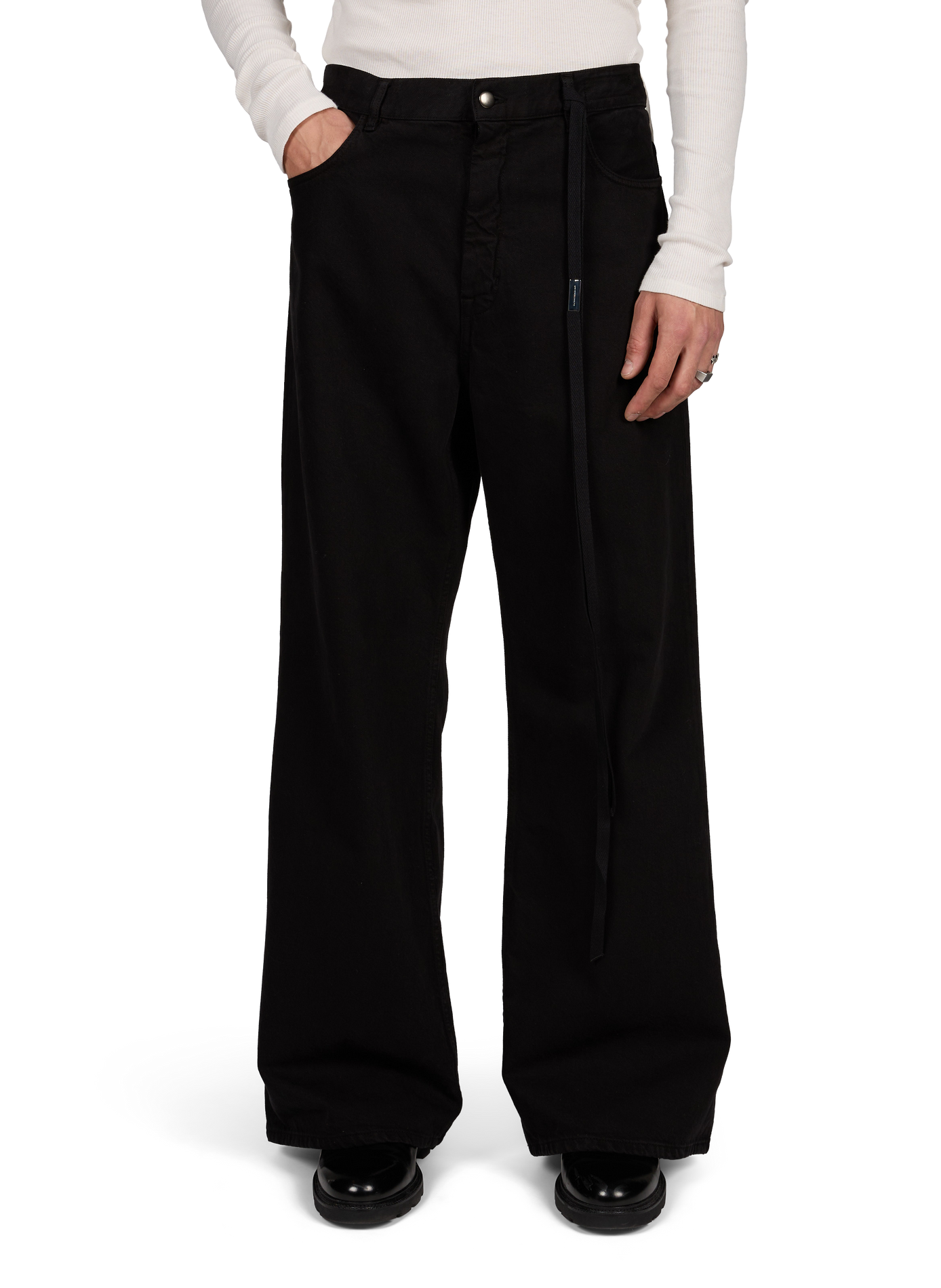 Wide-leg cotton jeans ANN DEMEULEMEESTER Black
