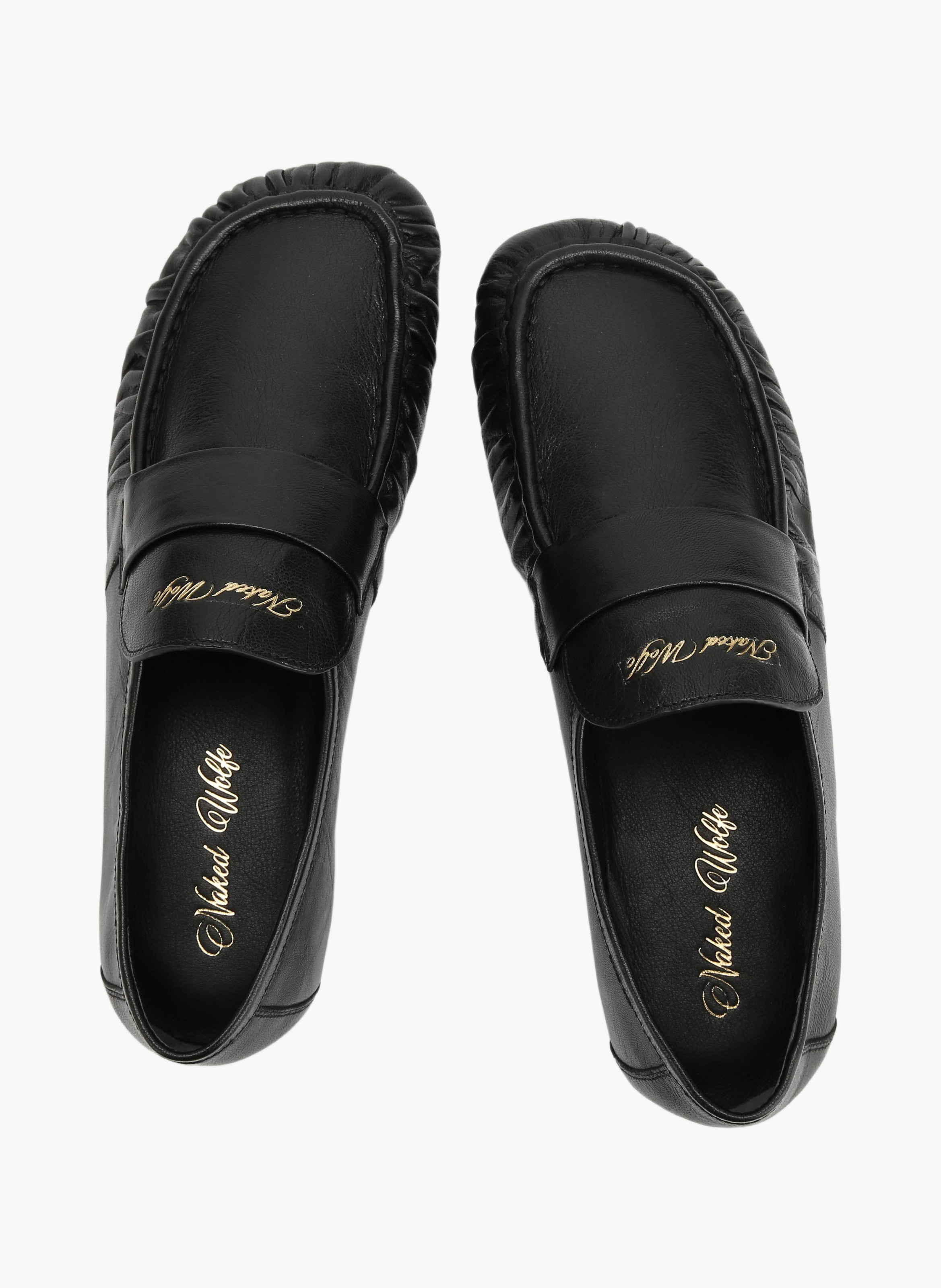 Mocassins the wall street en cuir NAKED WOLFE Noir