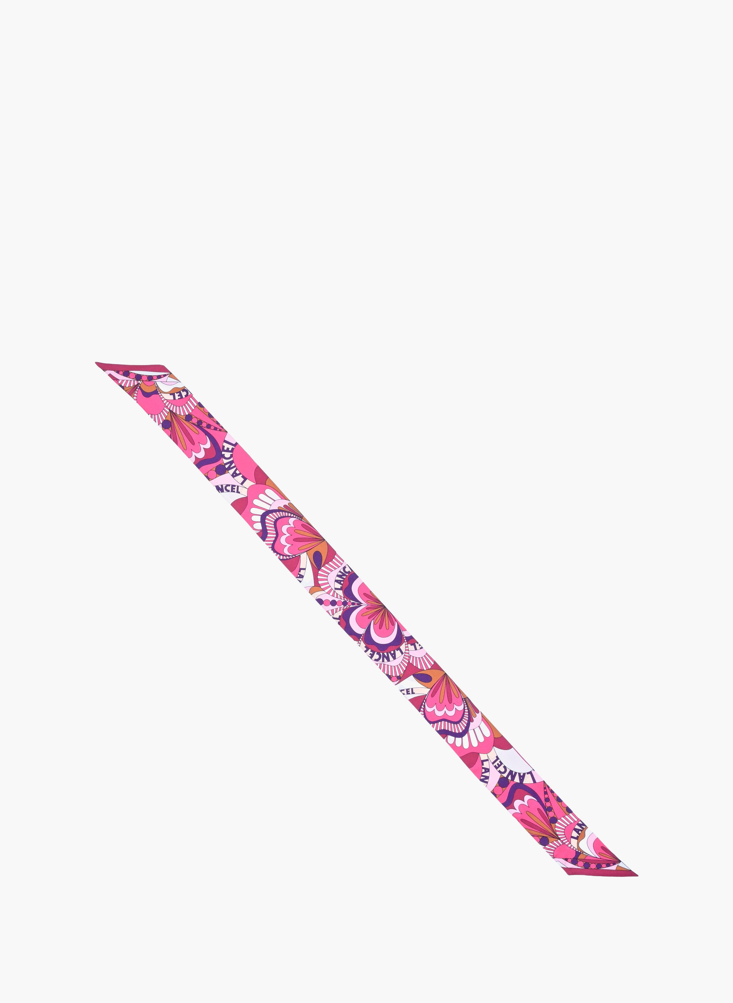 Zijden bandeau met bloemenmotief van Lancel. LANCEL Paars