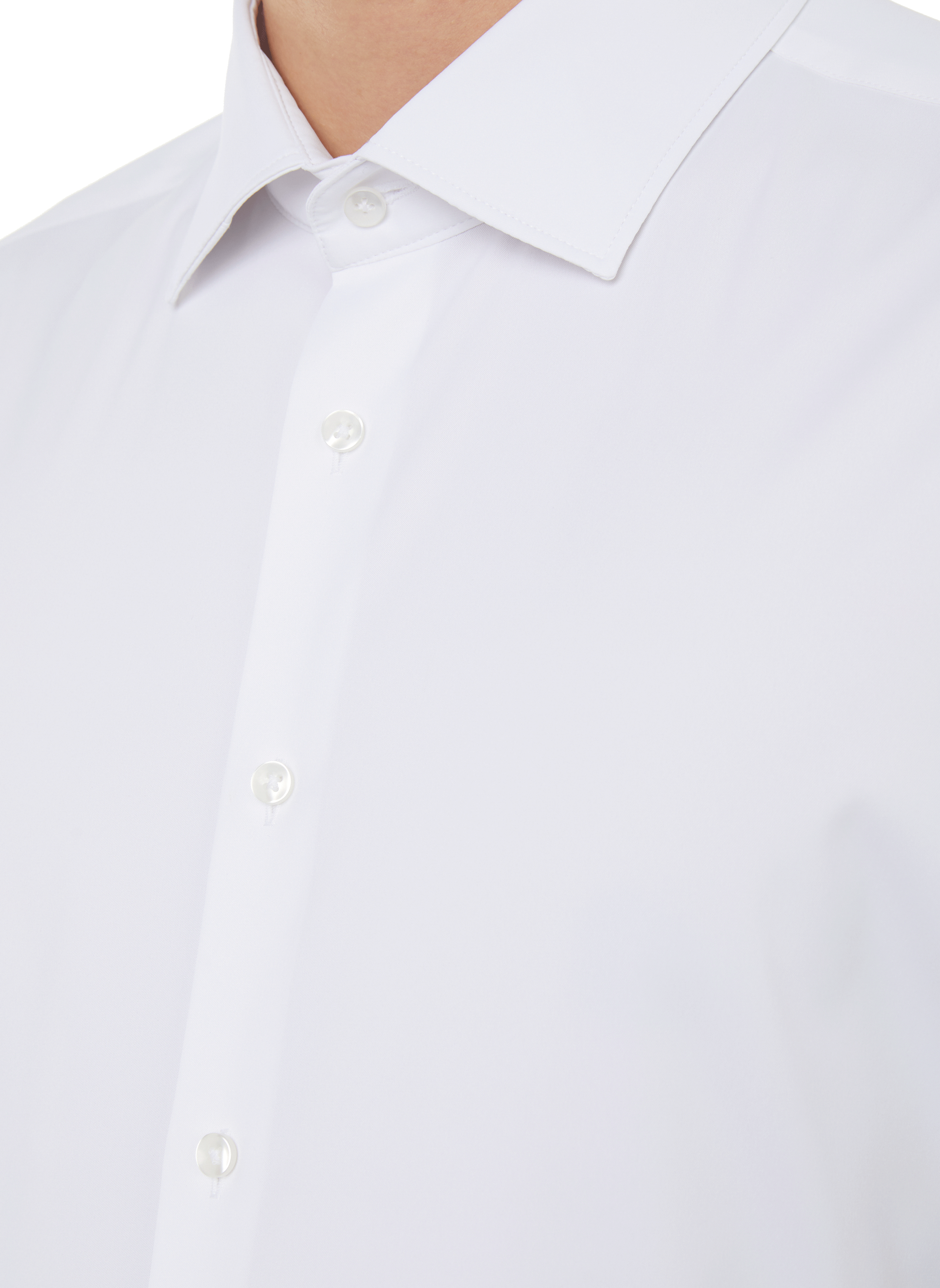 Chemise slim unie stretch Blanc