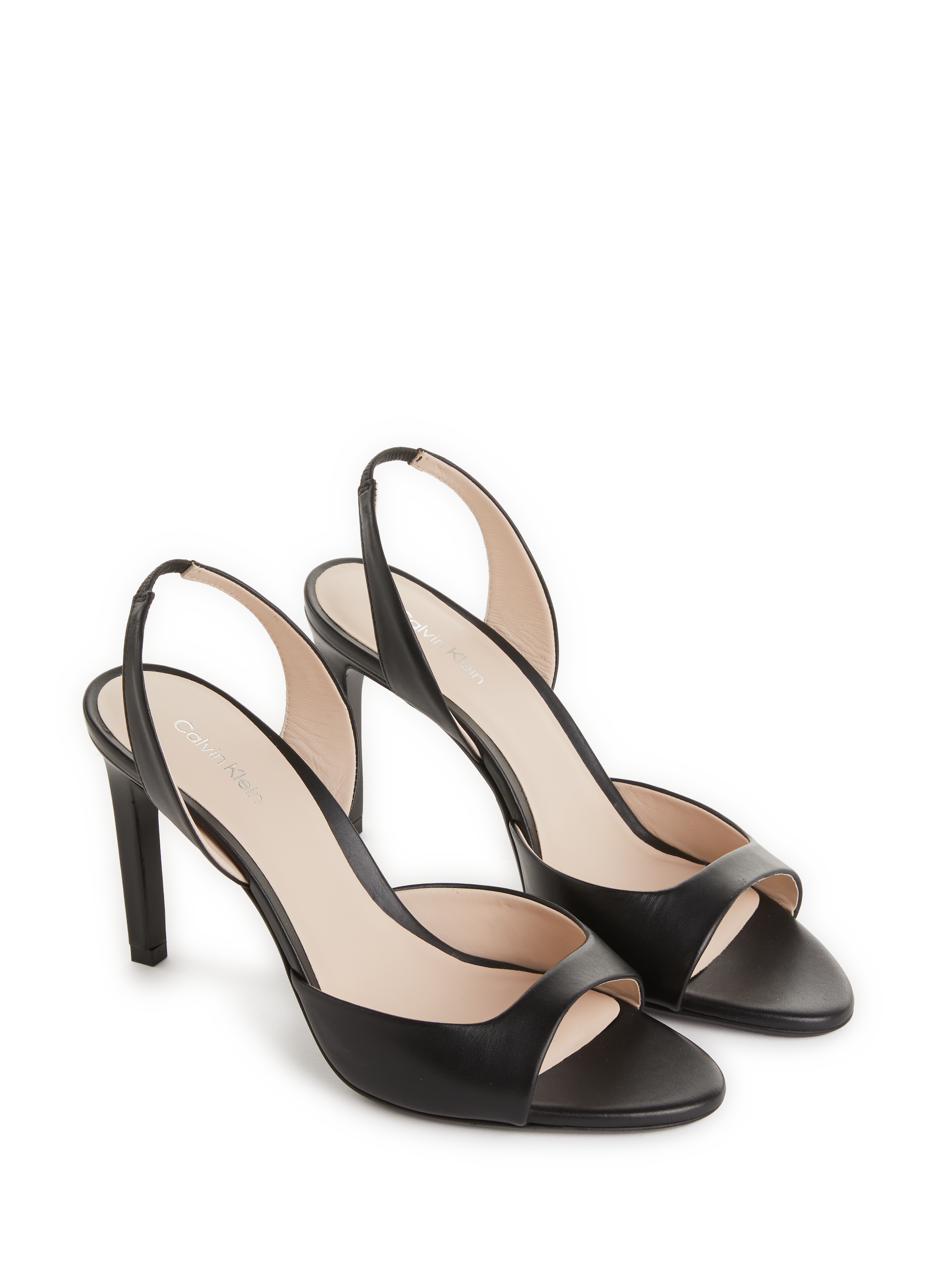 Heeled leather sandals CALVIN KLEIN Black