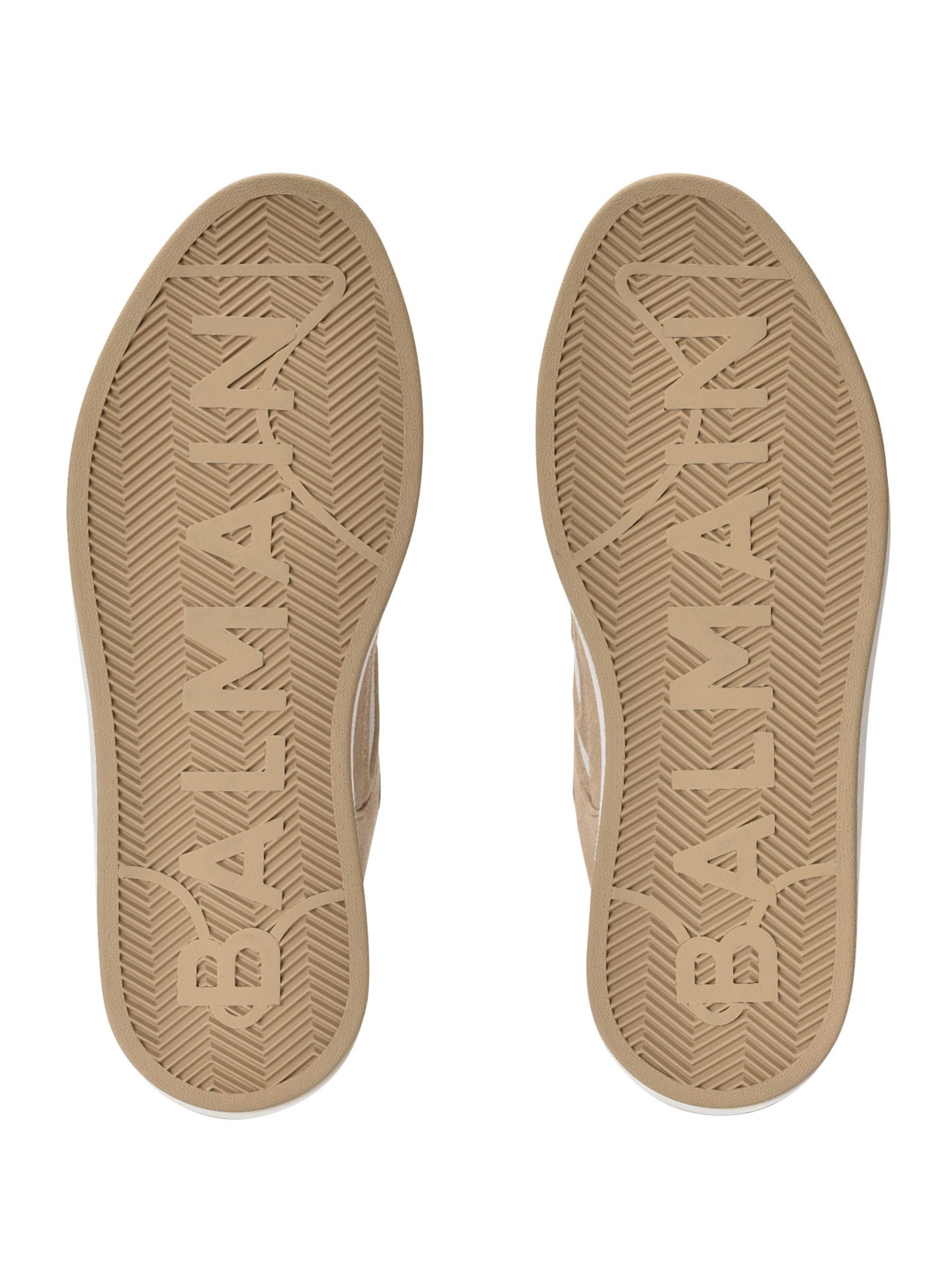 Baskets b-court skate en molleton et cuir de veau BALMAIN Beige