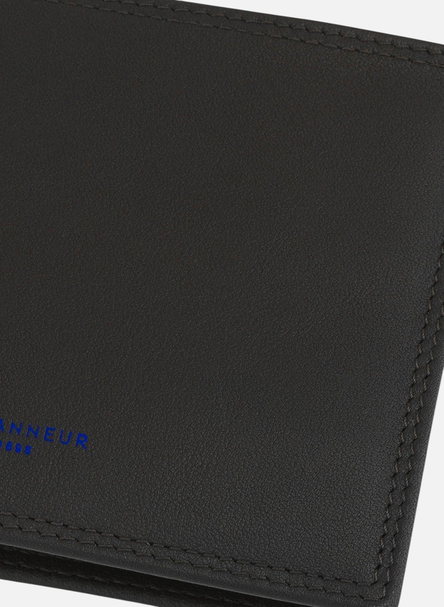 Porte cartes 2 en 1 avec poche billets martin en cuir lisse LE TANNEUR Noir