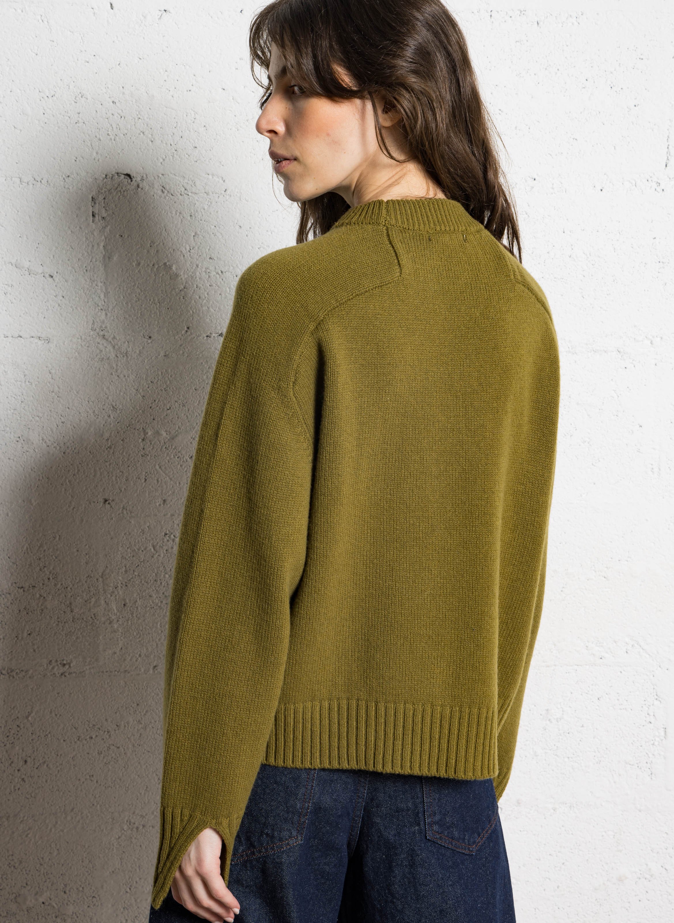 Pull col rond en laine will SOEUR Marron