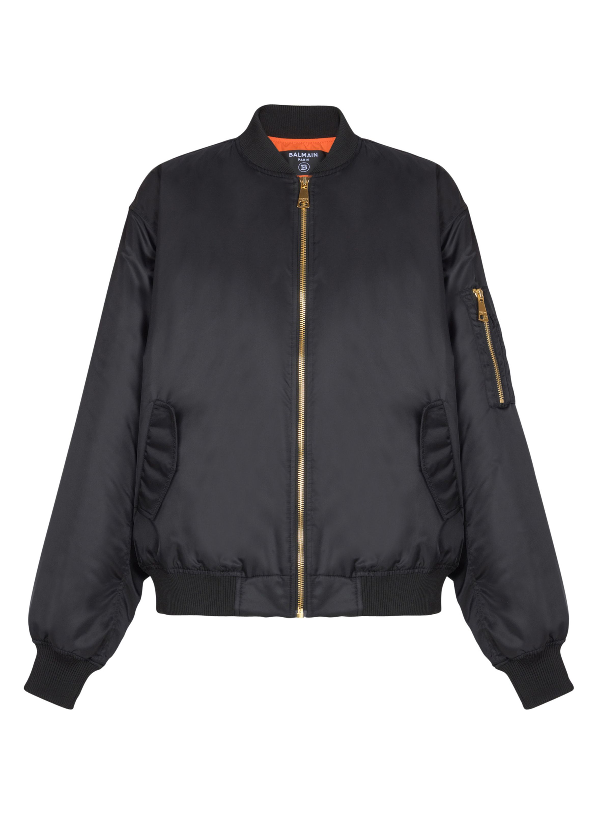 BALMAIN Bomber en nylon à imprimé Noir