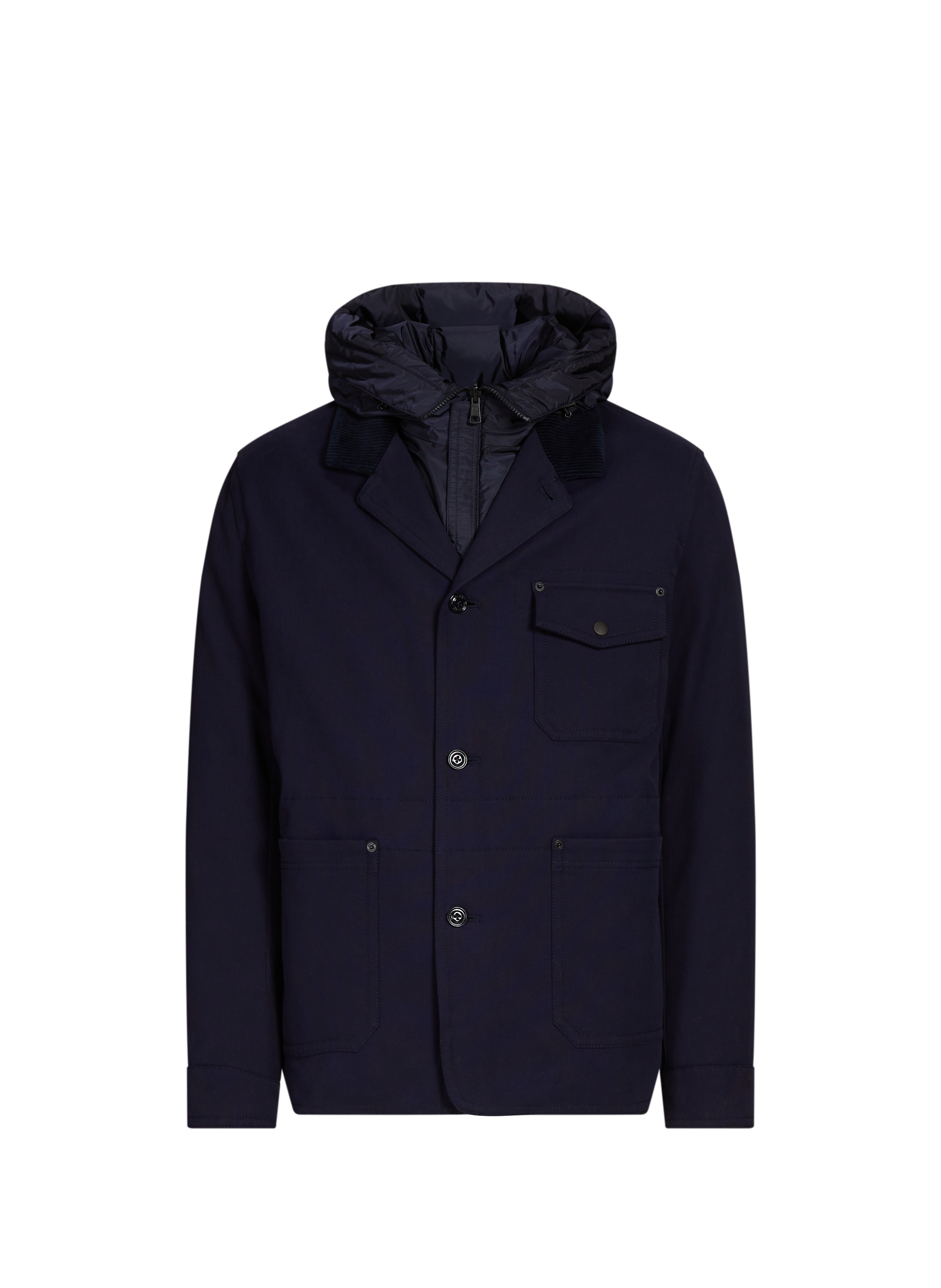 MONCLER Reversible cotton-blend jacket Blue