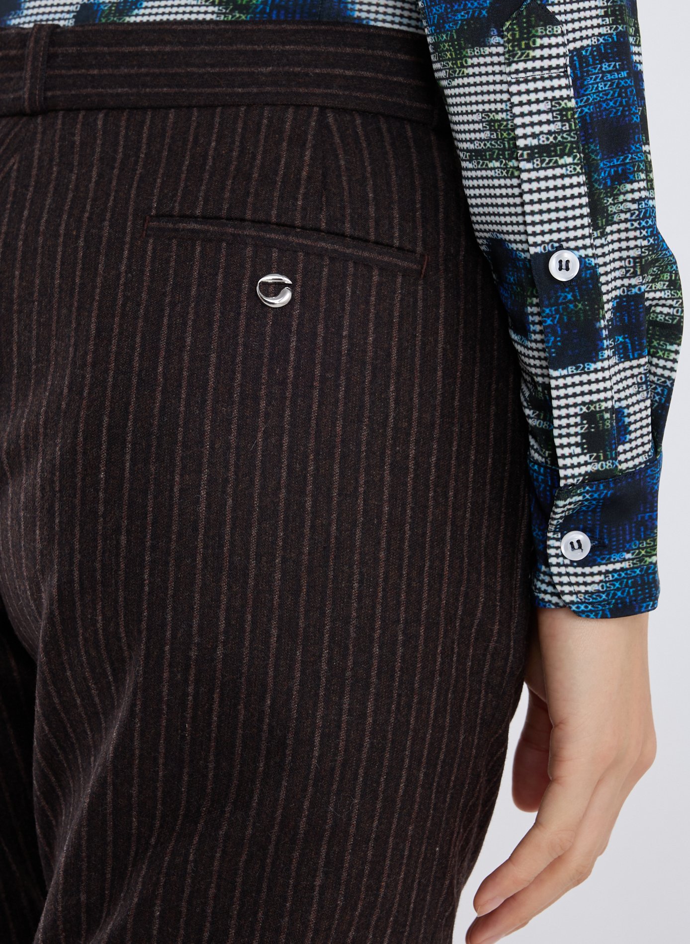 Striped cotton-blend trousers COPERNI Brown