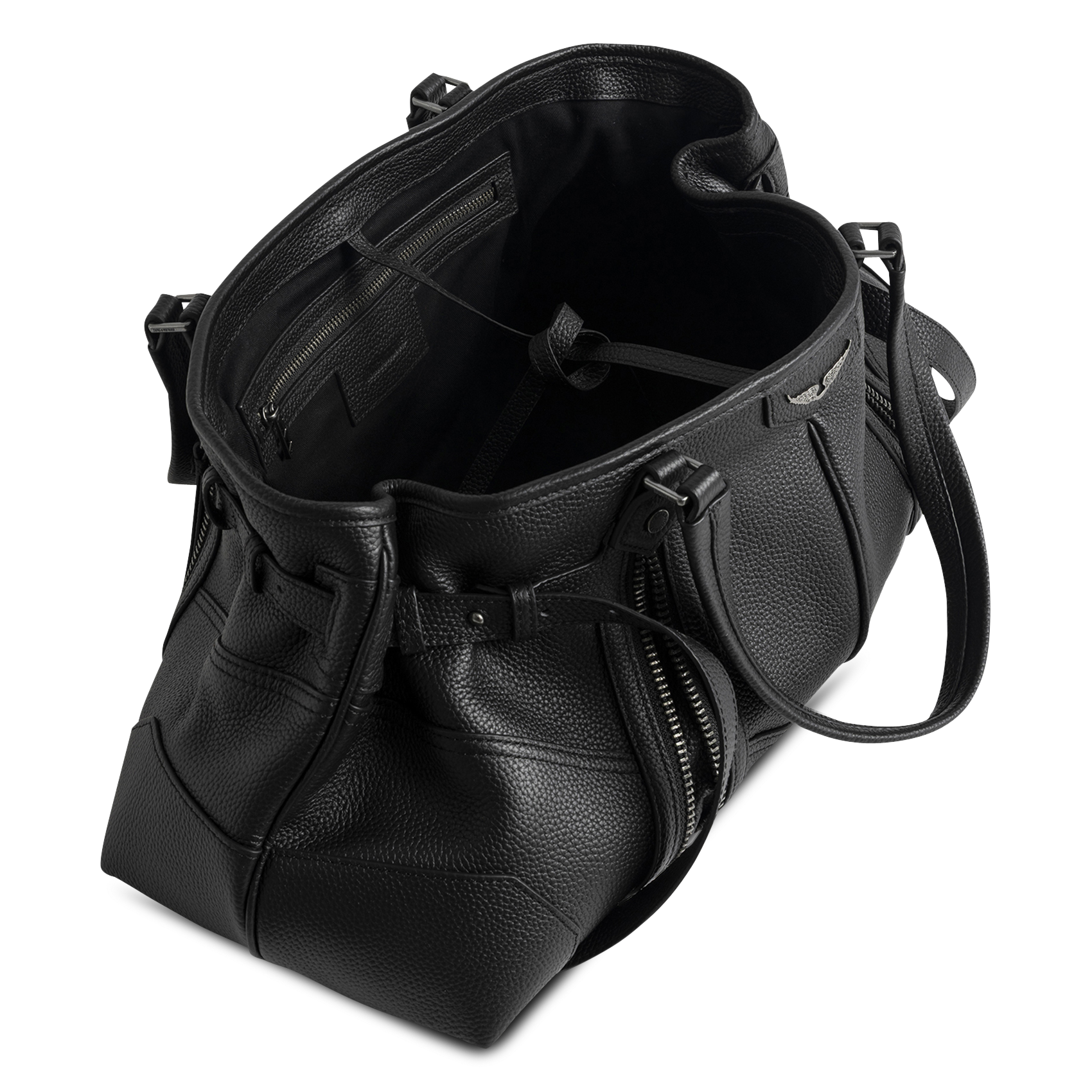 Sac porté épaule en cuir grainé sunny shopper ZADIG&VOLTAIRE Noir