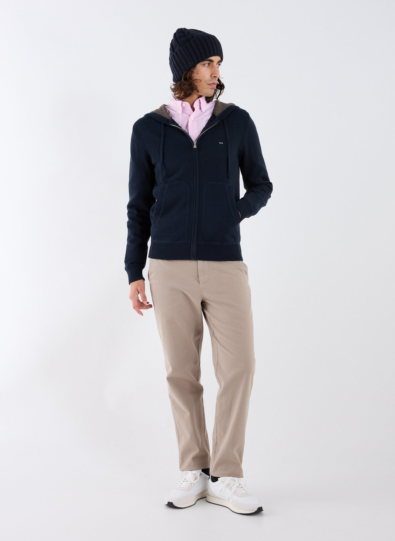 Cotton zip-up cardigan EDEN PARK Blue