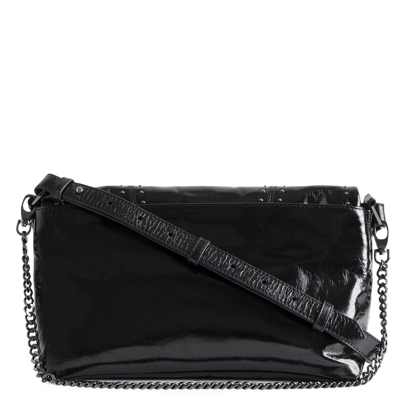 Sac bandoulière en cuir verni rocky ii ZADIG&VOLTAIRE Noir