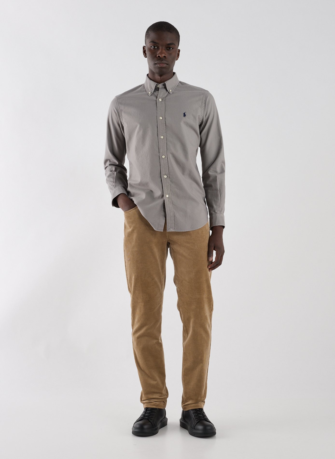 Chemise en coton POLO RALPH LAUREN Gris