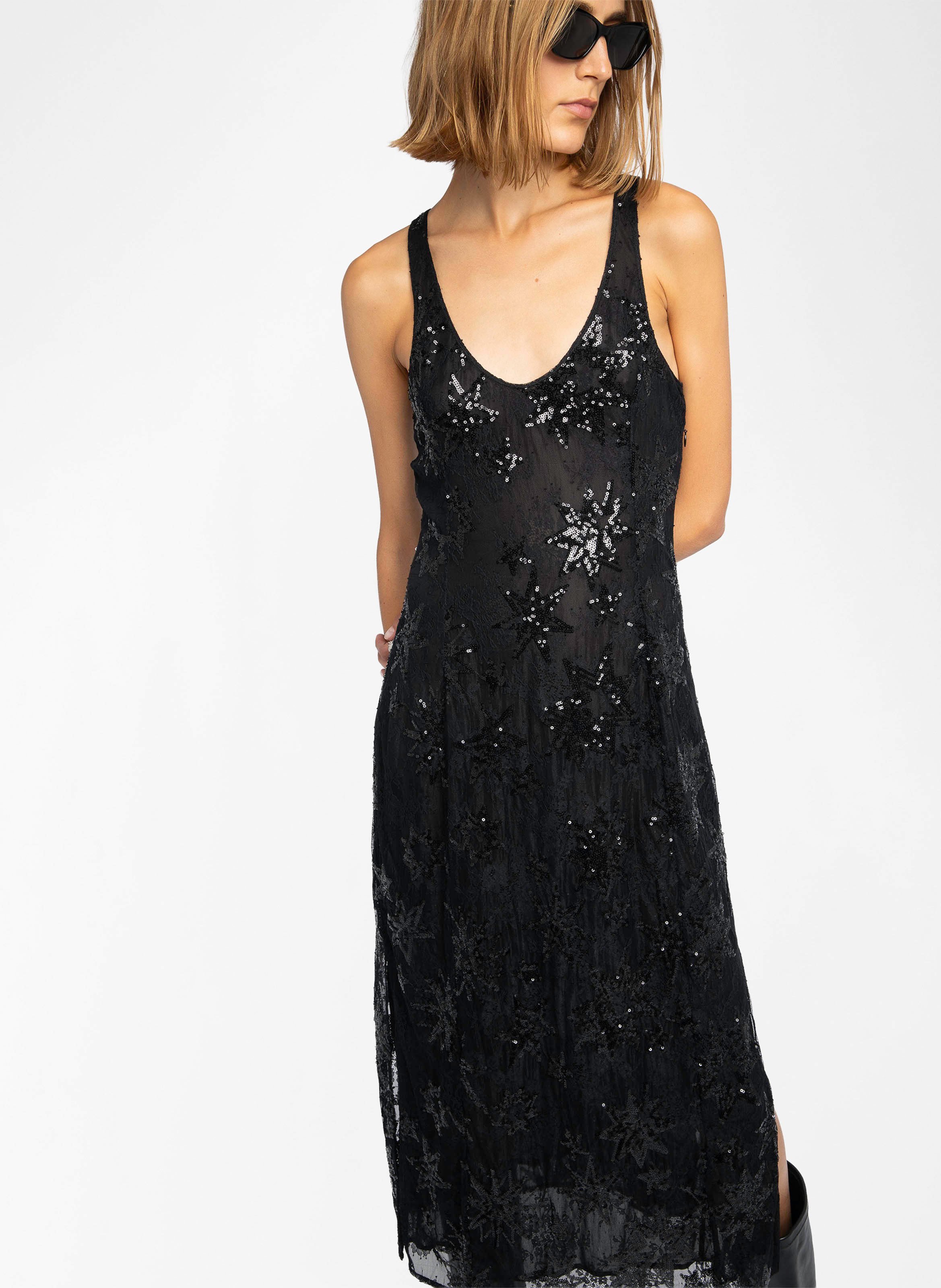 Robe longue évasée à sequins rarysa ZADIG&VOLTAIRE Noir