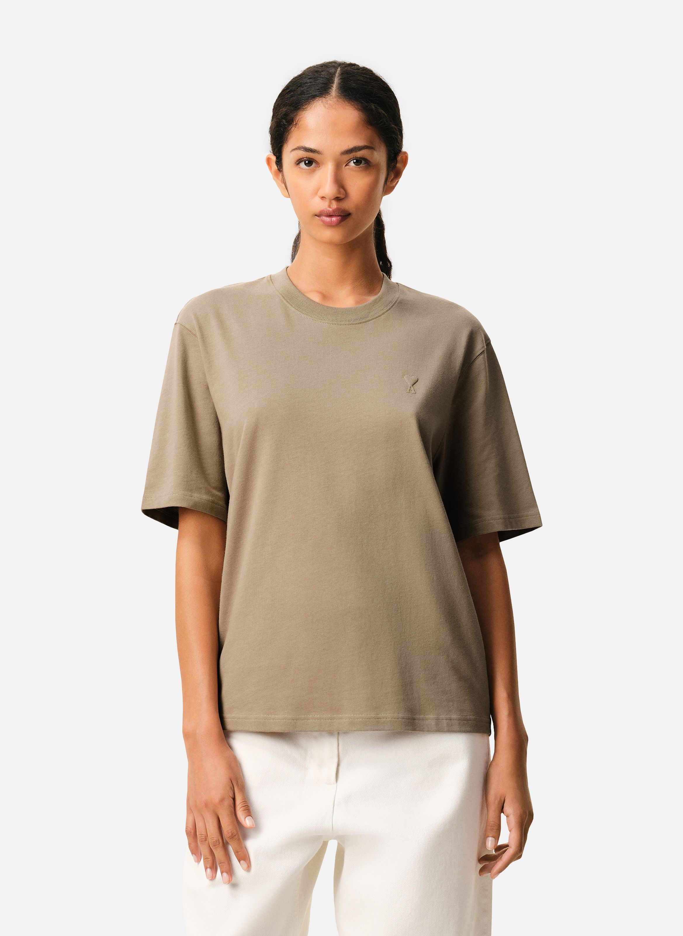 T-shirt Ami De Coeur En Coton unisexe AMI PARIS Beige