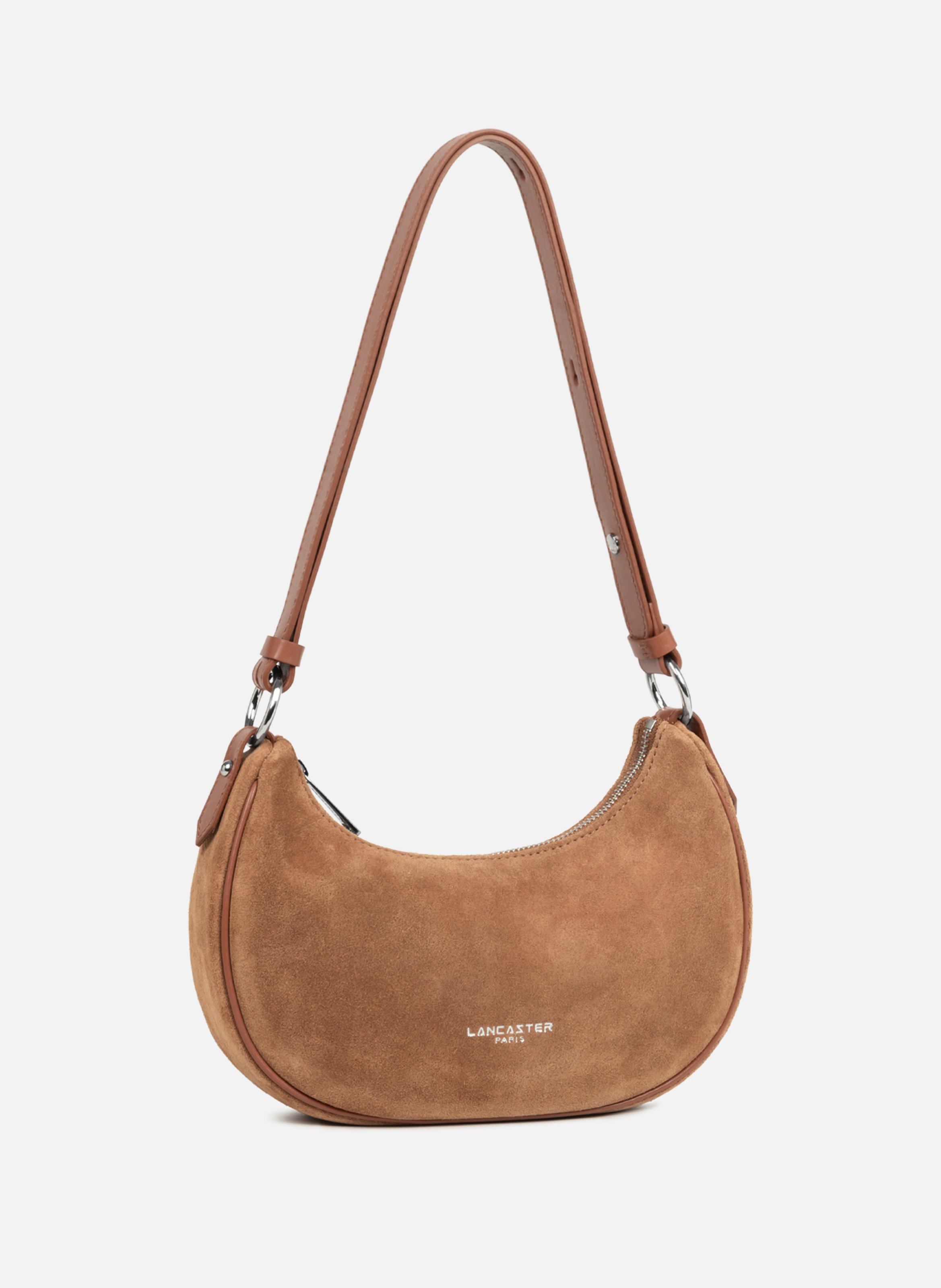 Petit sac besace - suède LANCASTER Marron