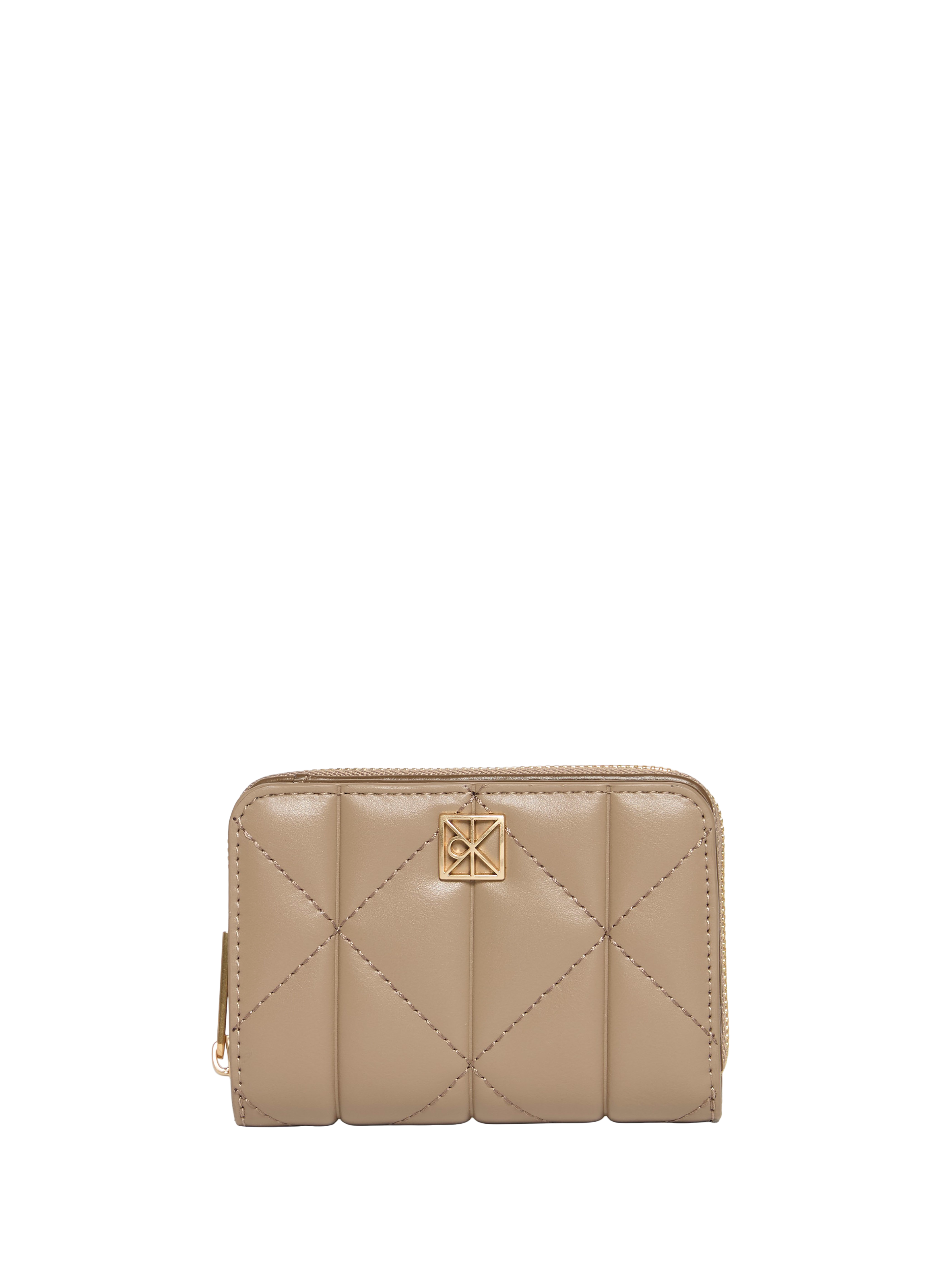 Portefeuille compact effet cuir CALVIN KLEIN Beige