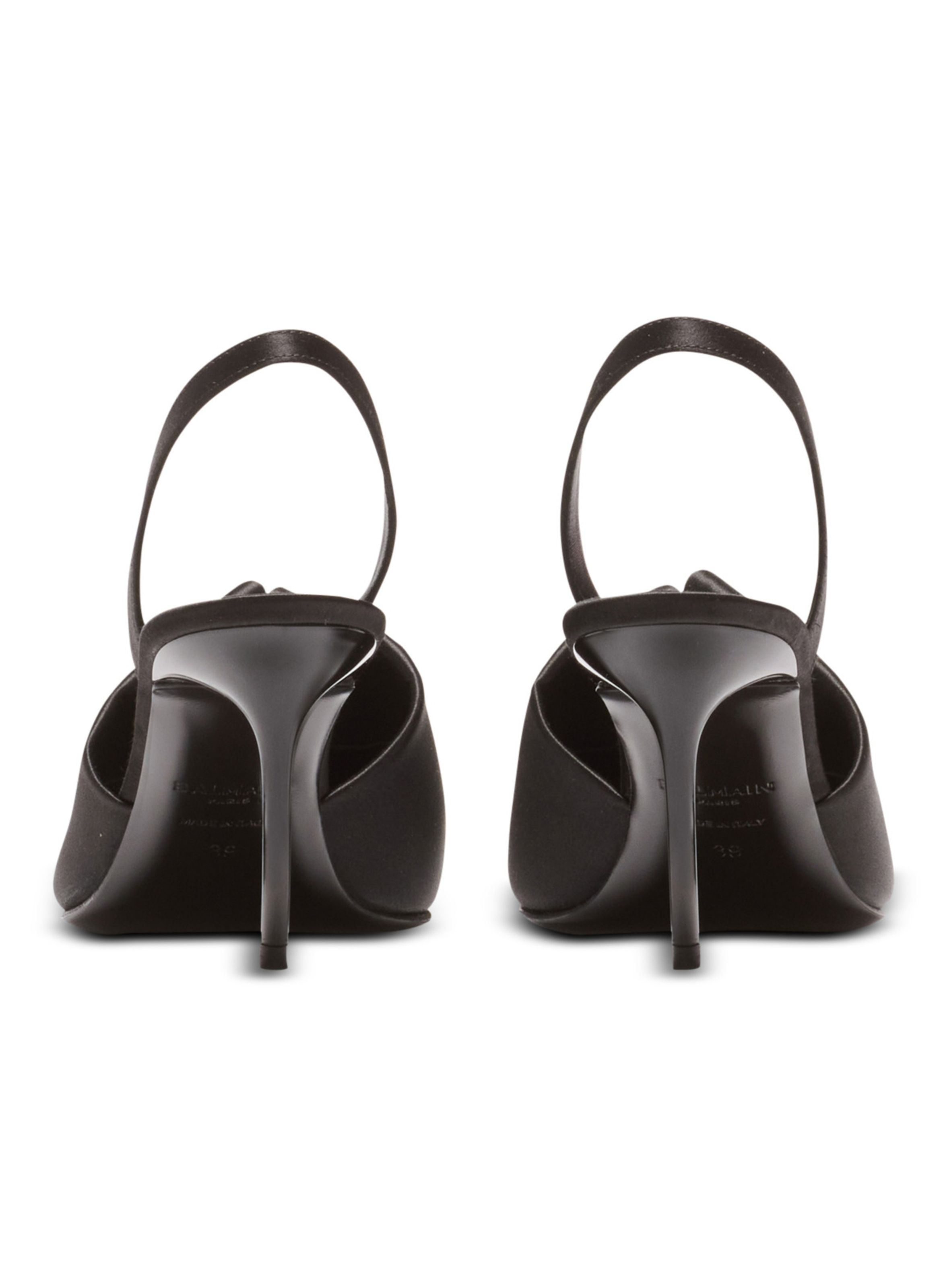 Escarpins en satin avec piercing BALMAIN Noir
