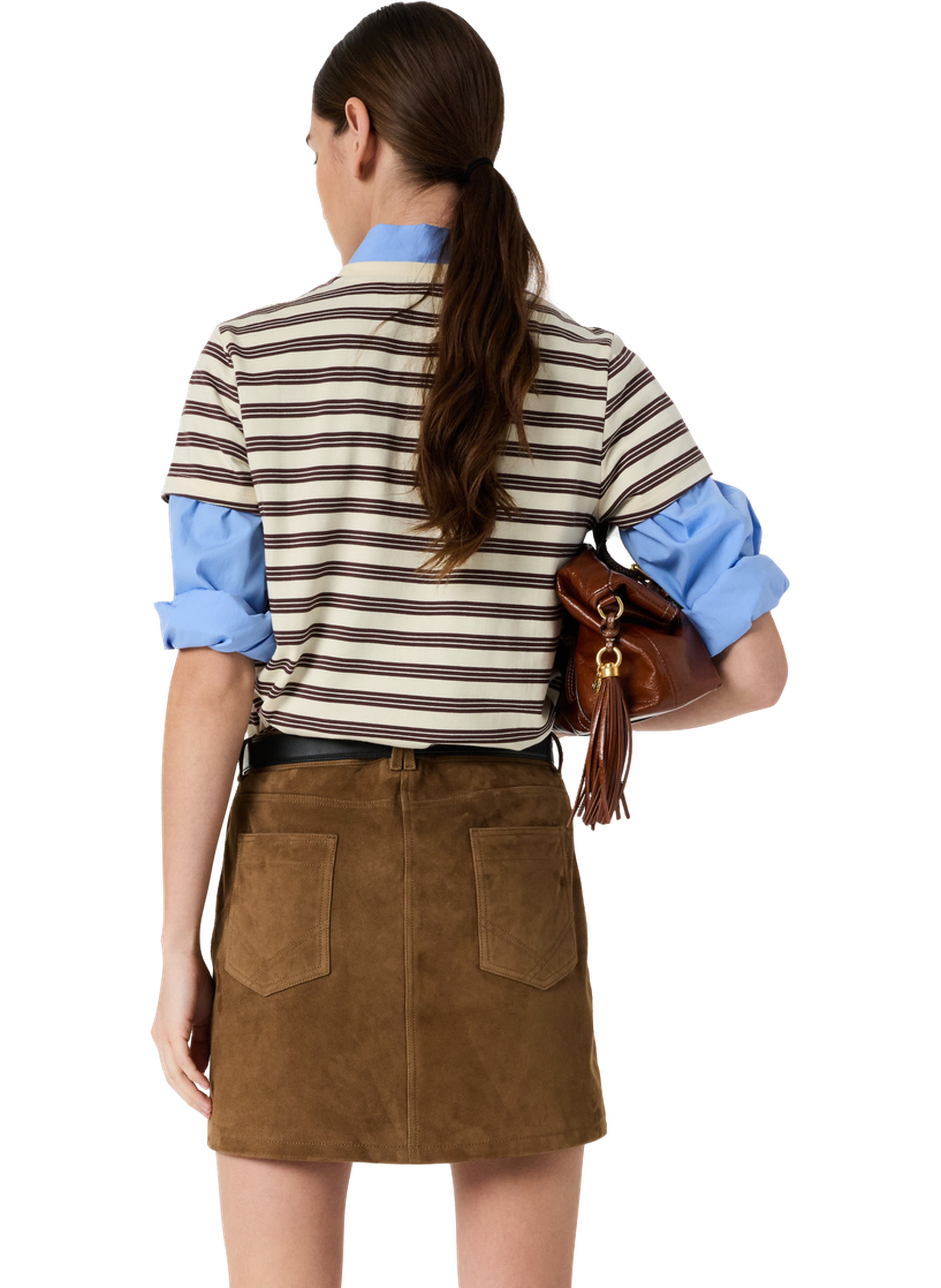 T-shirt rayé en coton - maysane GERARD DAREL Marron