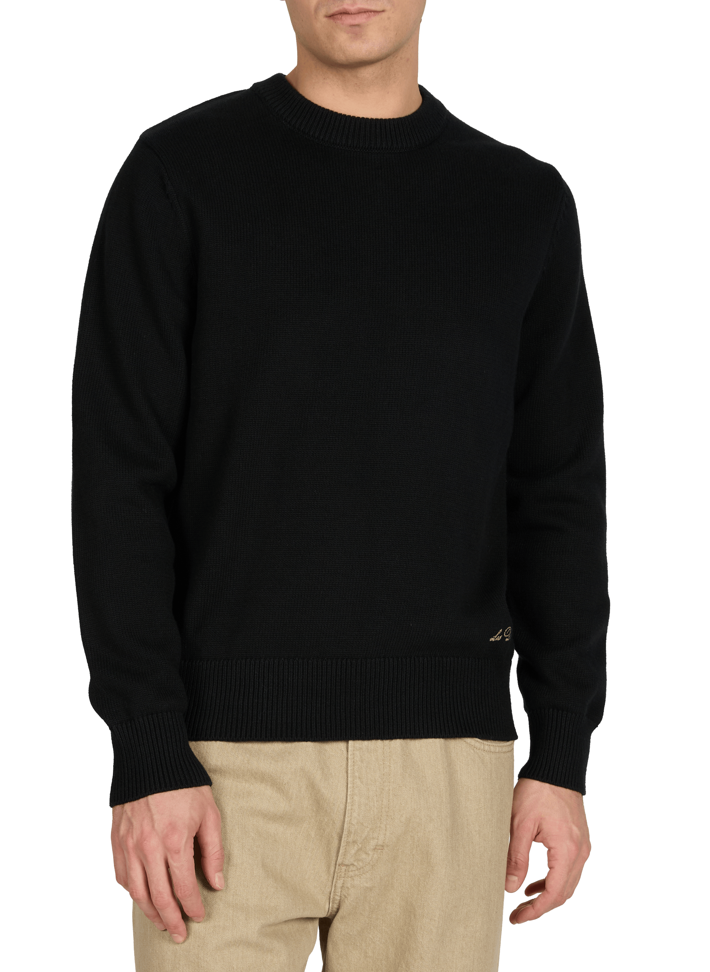 Straight printed cotton sweater LES DEUX Black
