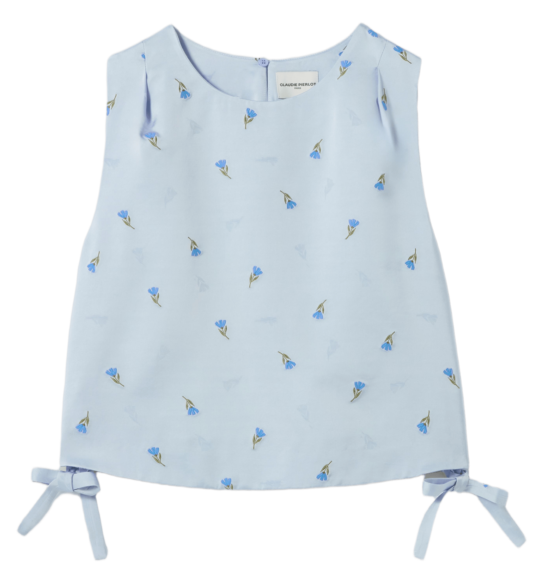 Top court imprimé col rond CLAUDIE PIERLOT Bleu