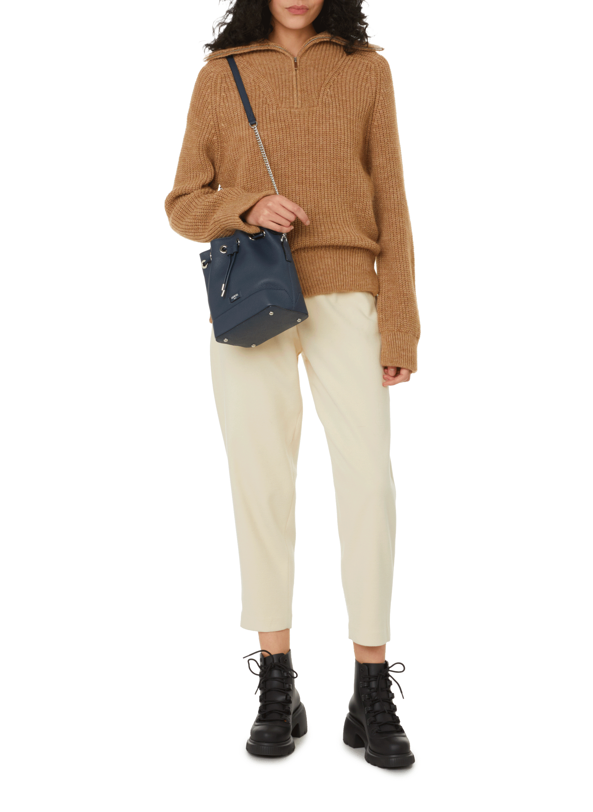 Pull col camionneur en laine mélangée SAISON 1865 Marron