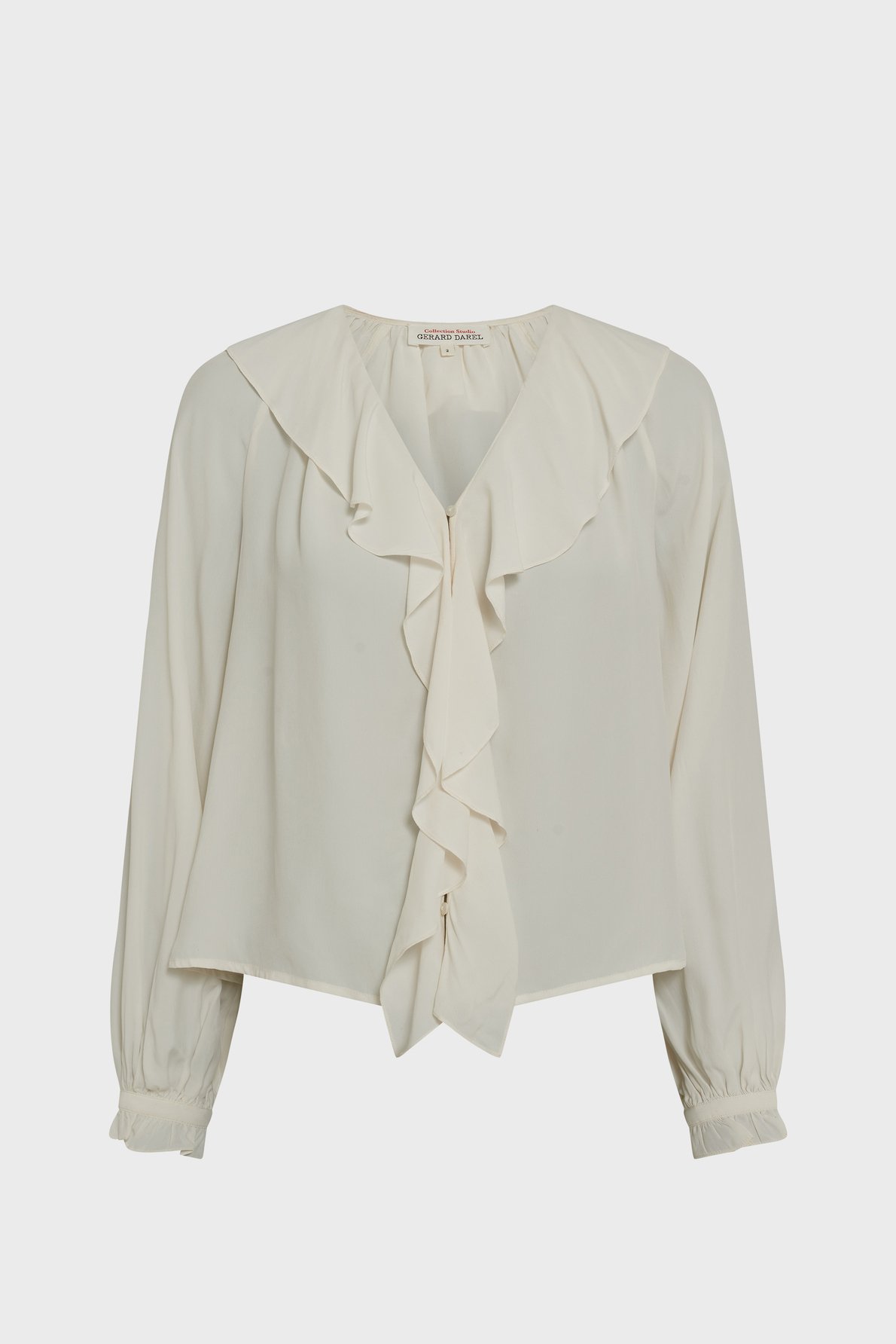 Chemise en crêpe à volants - CISANA GERARD DAREL Beige