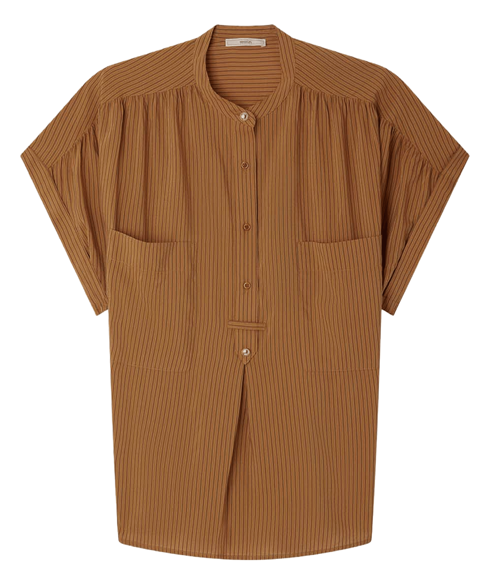 Chemise col rond rayée camille SESSUN Beige