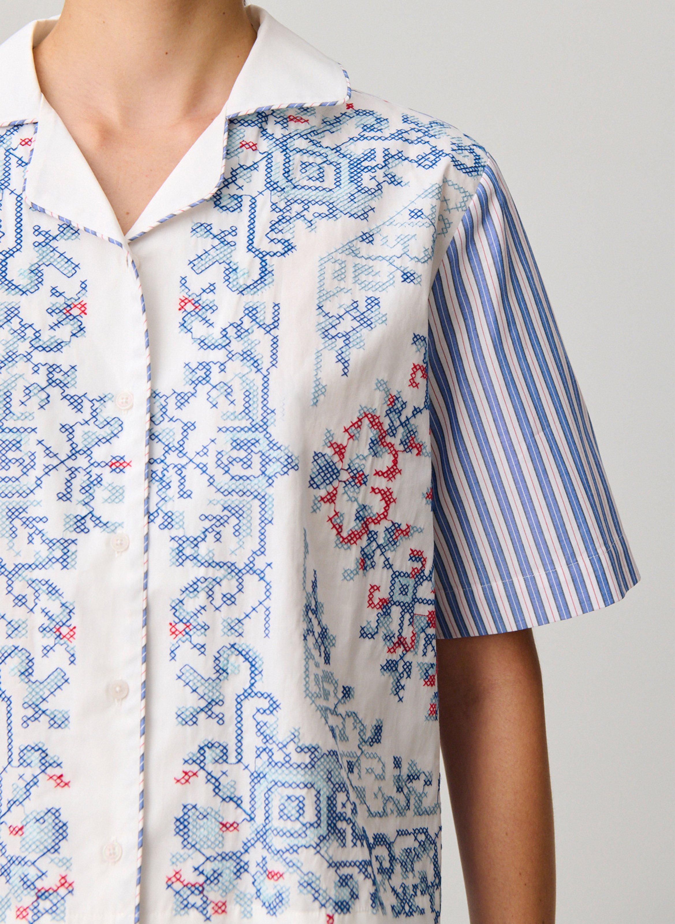 Chemise courte boutonnée imprimée CLAUDIE PIERLOT Multicolore