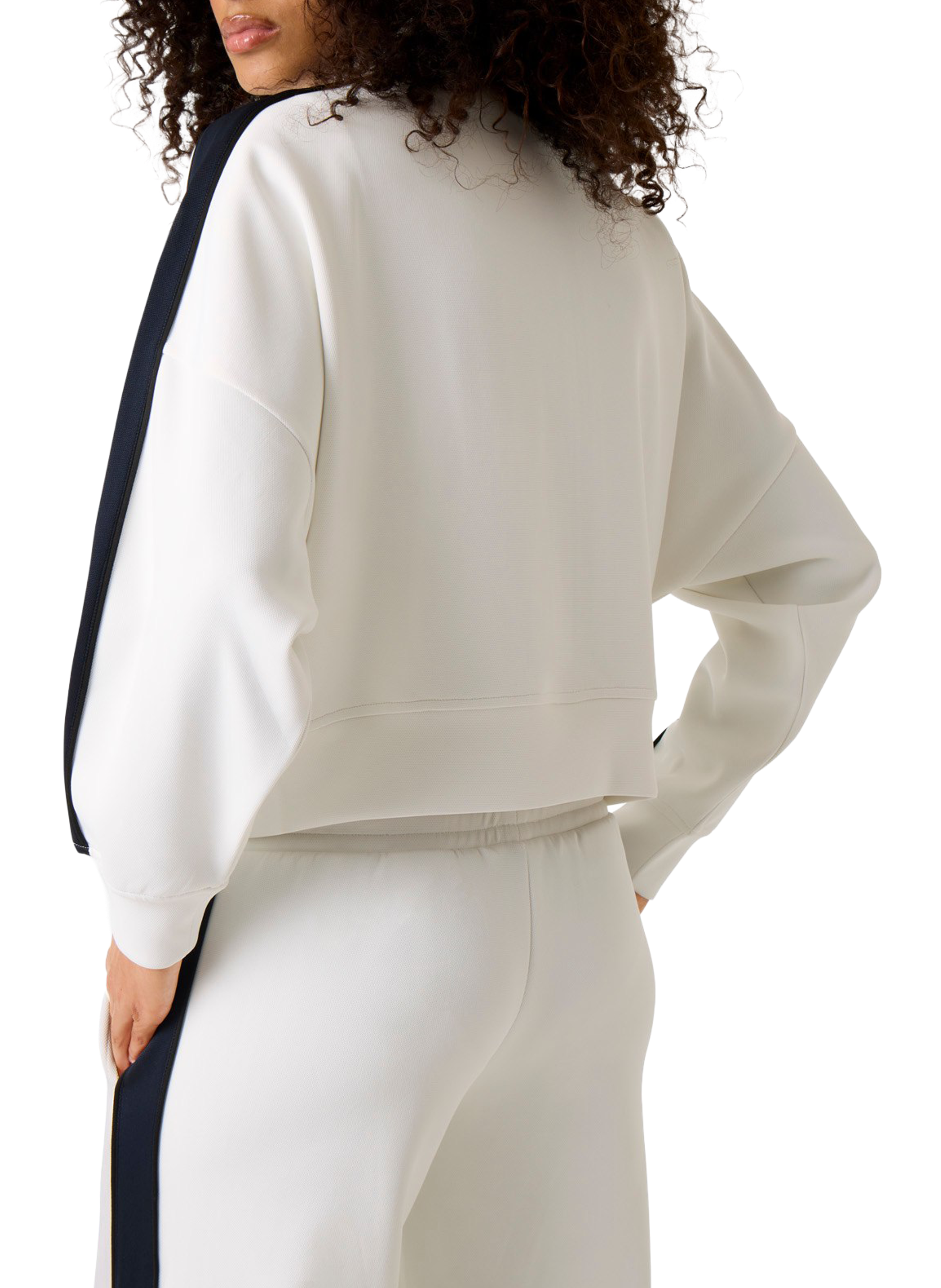 Sweatshirt met rits en opstaande kraag GUESS Wit