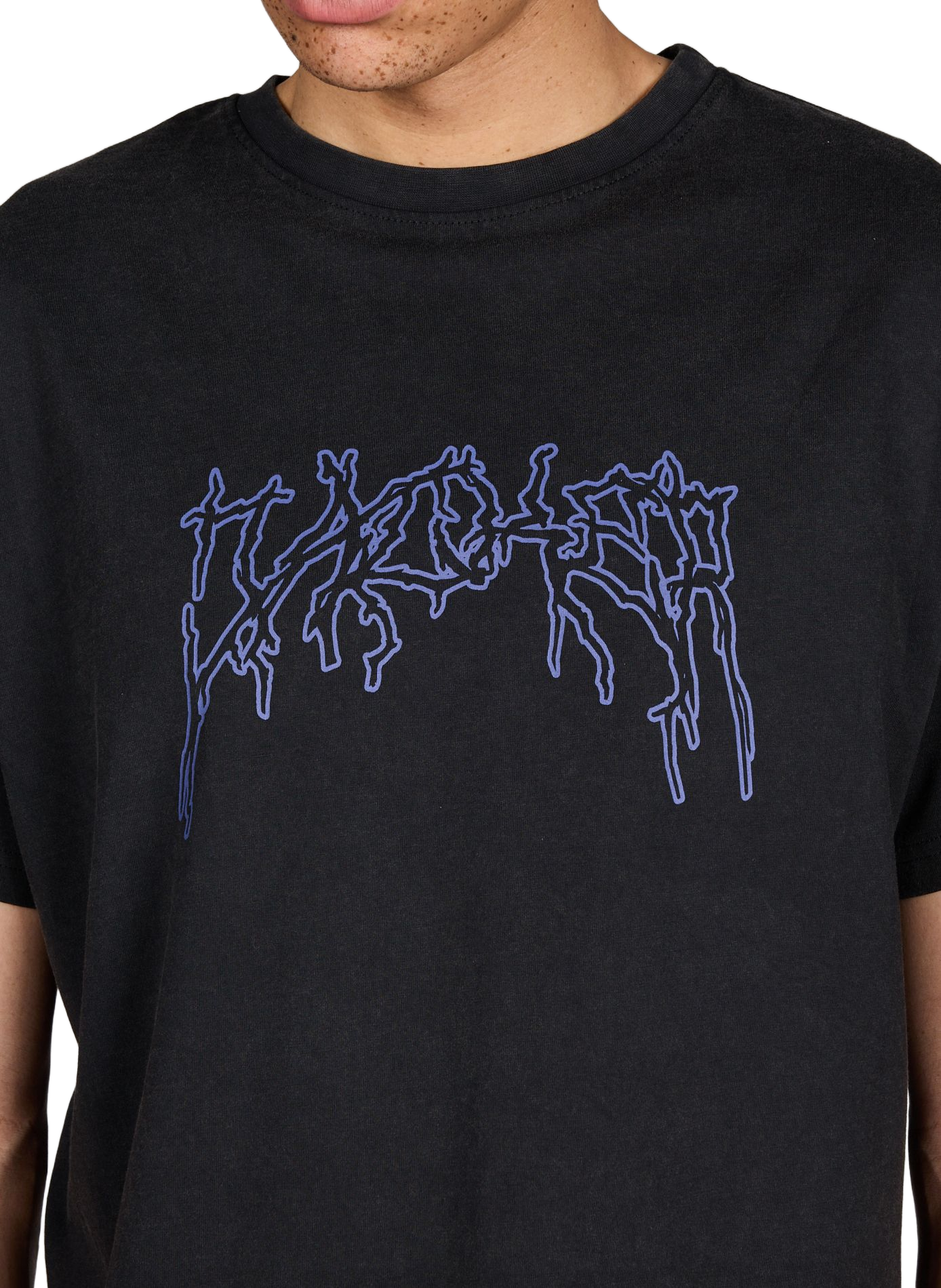 Biker-style cotton t-shirt JACKER. Black