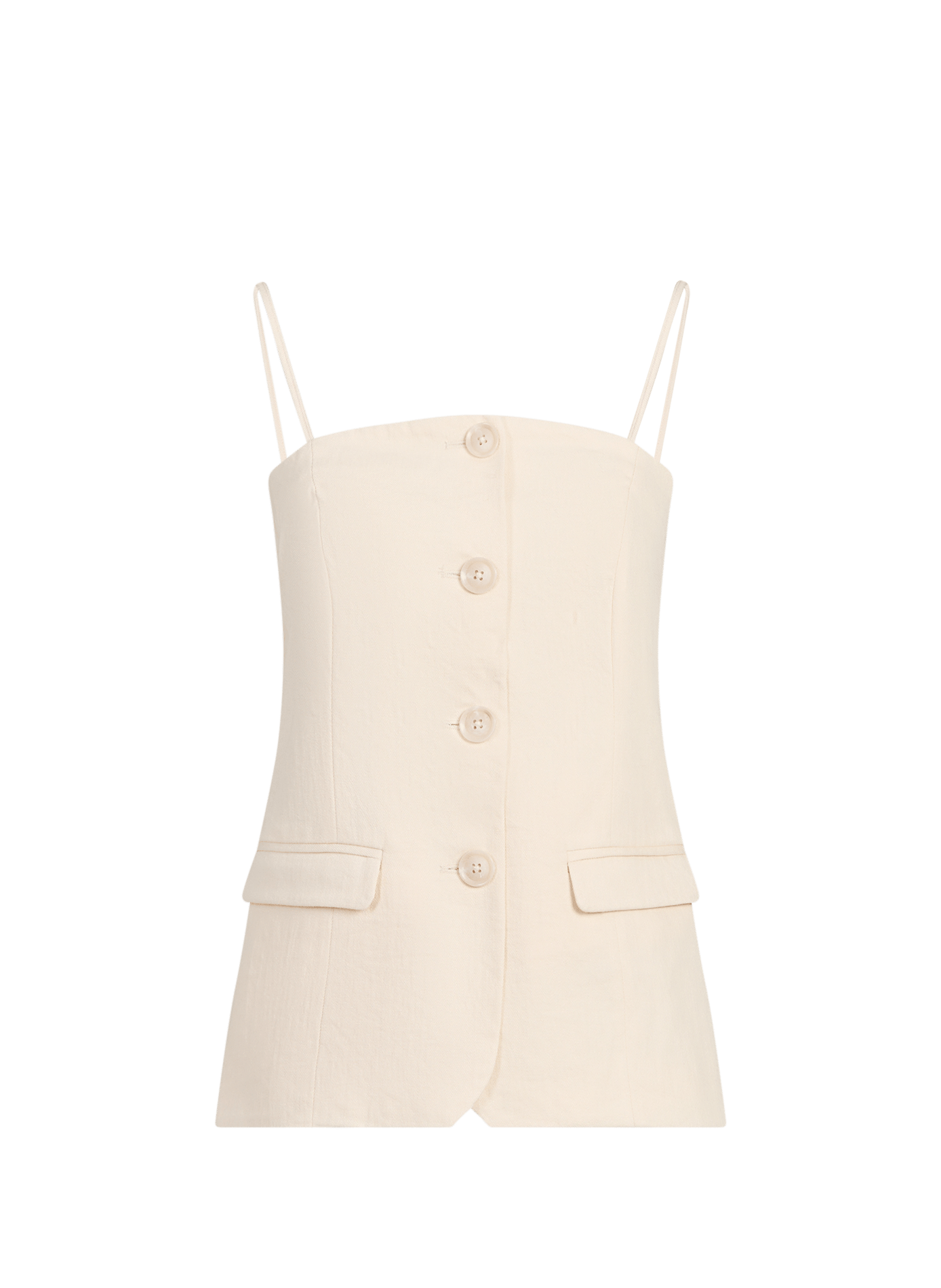 Top bustier boutonnée à fines bretelles VILA Beige