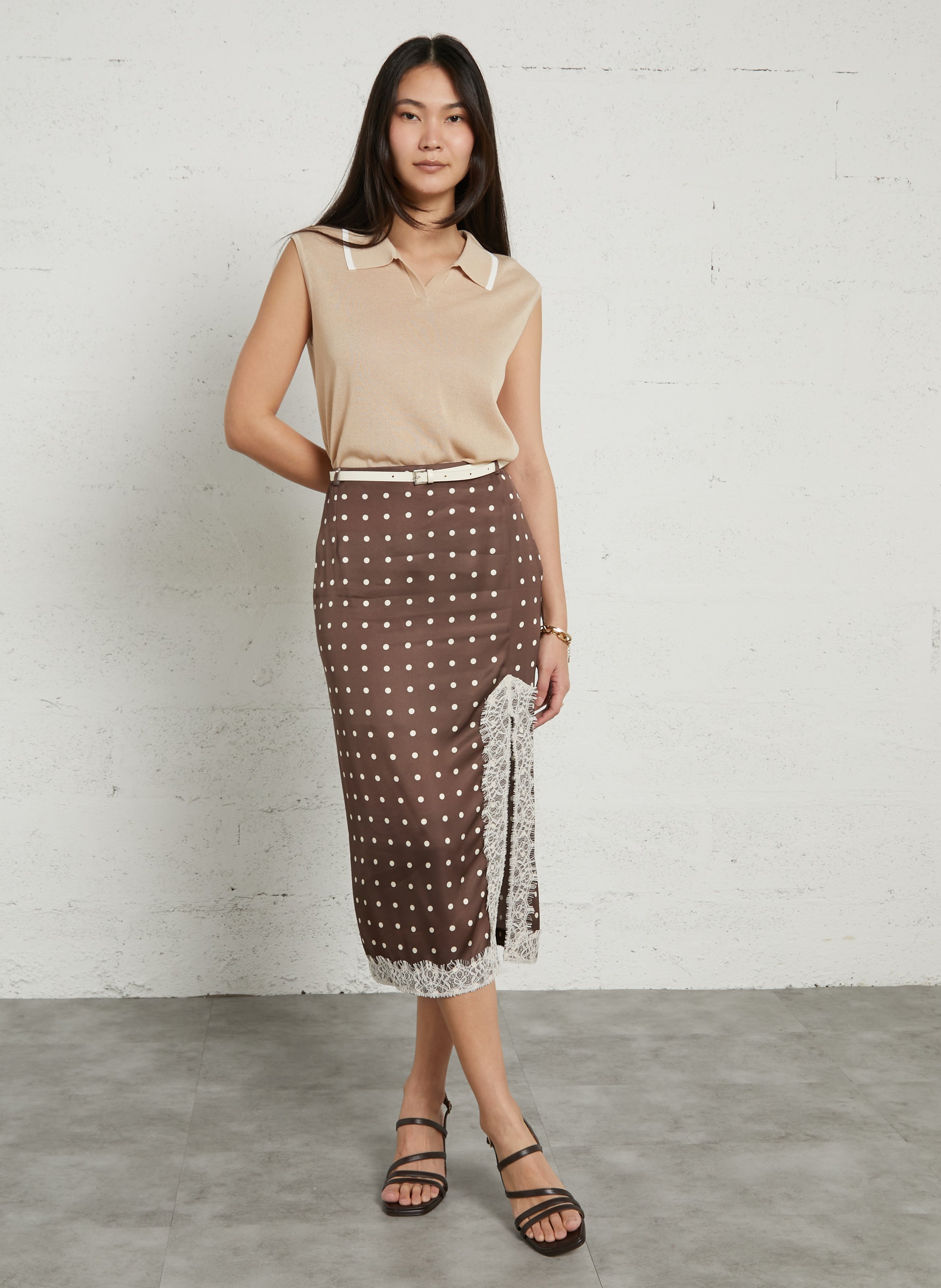 Sandales à talons en cuir selena BOBBIES Marron