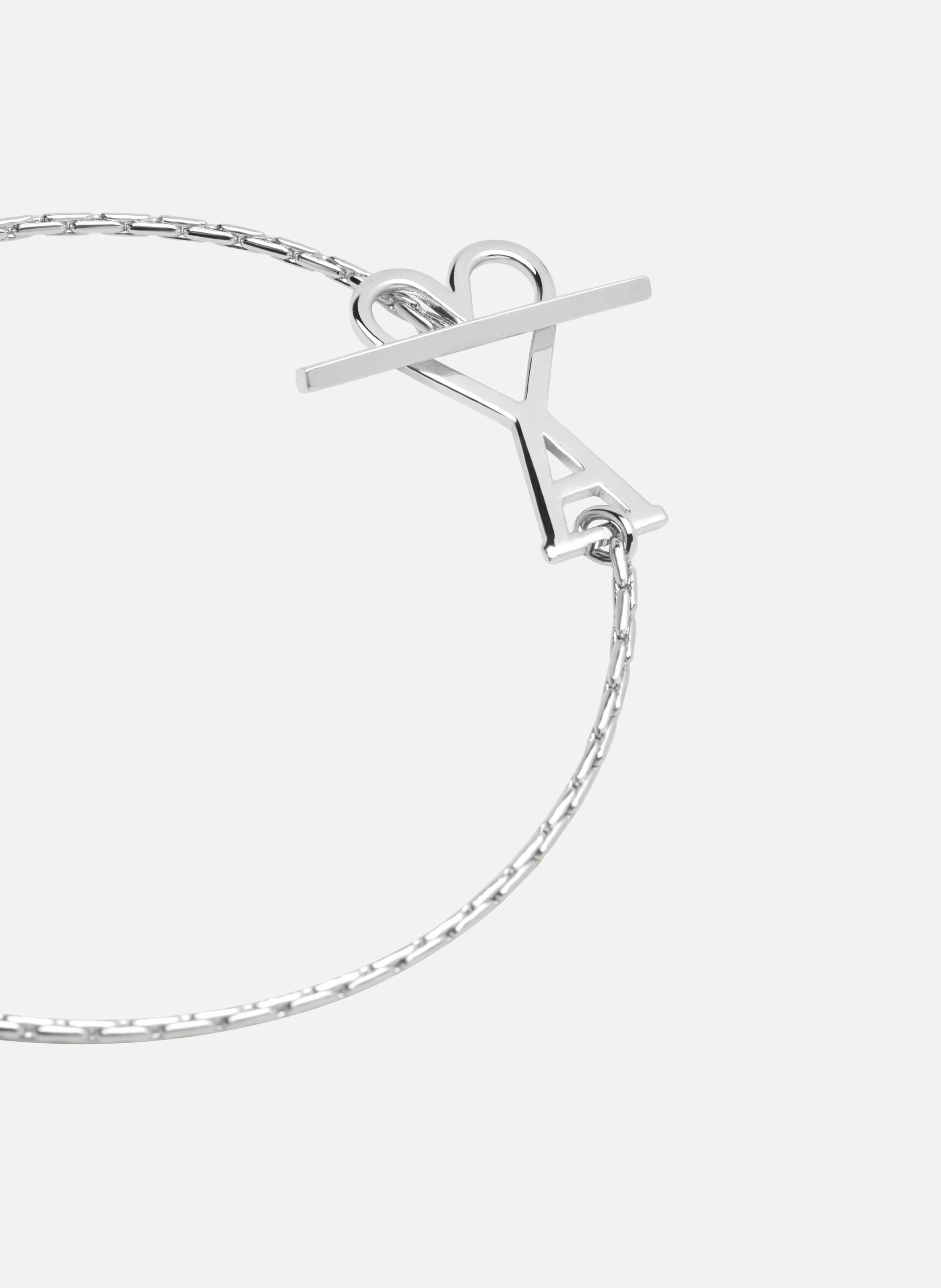 Collier chaîne ami de coeur 2 en 1 unisexe AMI PARIS Gris