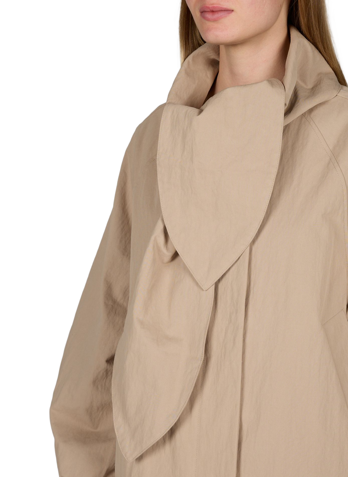Veste manches bouffantes avec col écharpe amovible OBJECT Beige