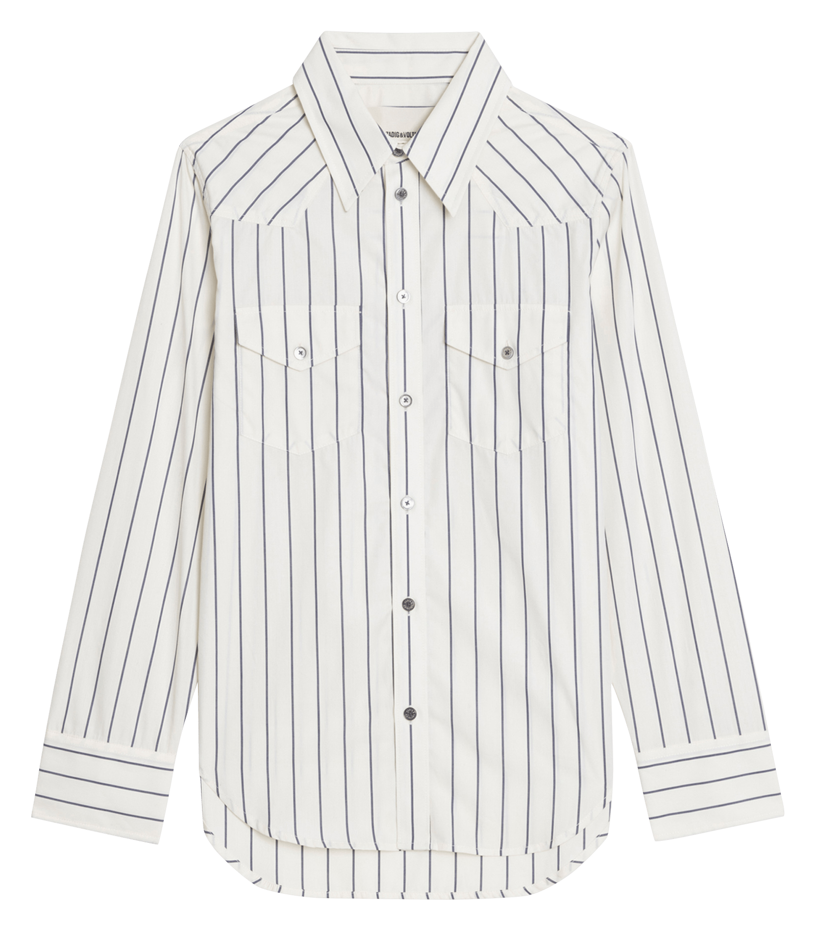 Chemise droite col classique en coton rayé thelma ZADIG&VOLTAIRE Jaune