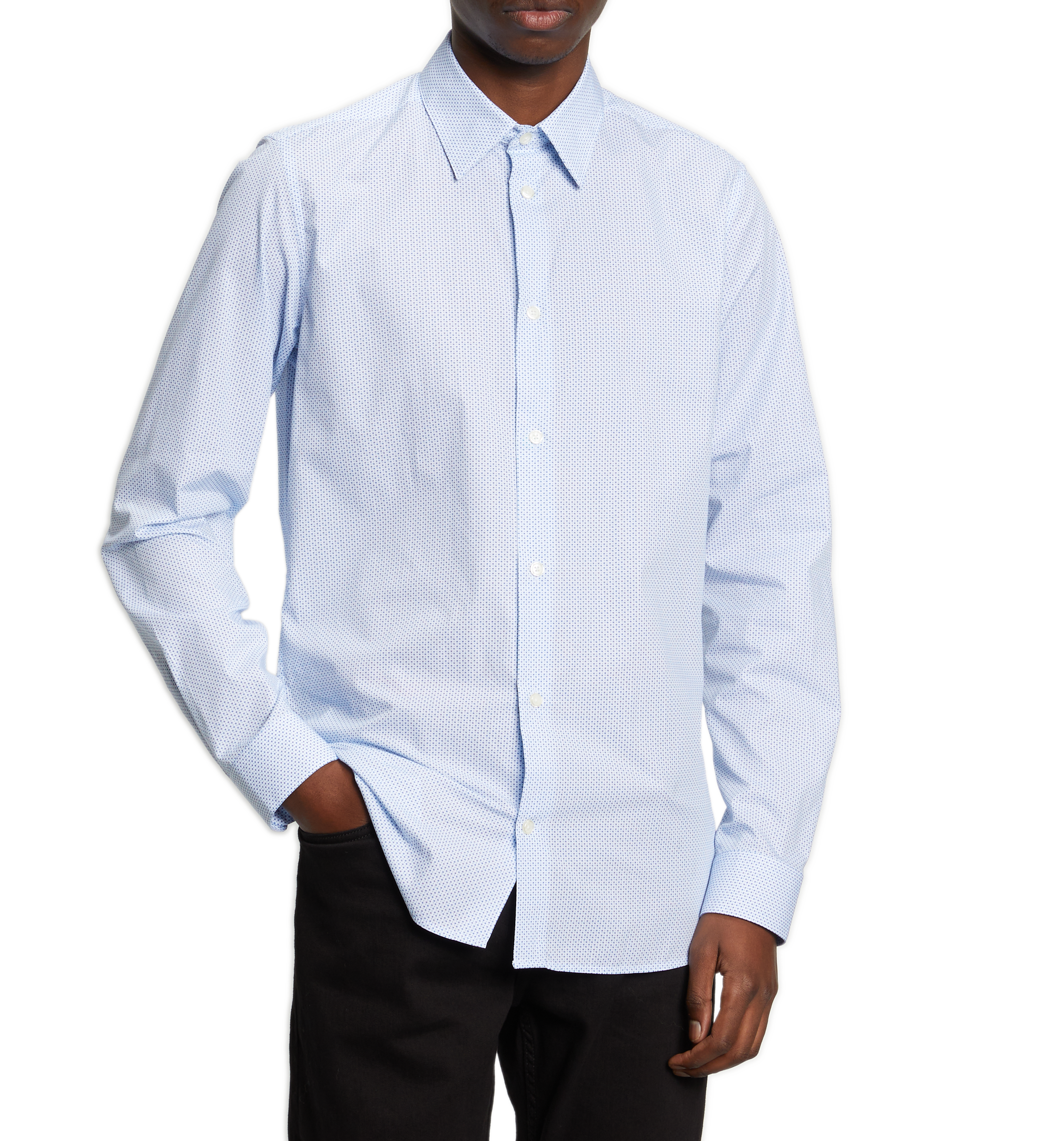 Printed Slim Fit Shirt AU PRINTEMPS PARIS Blue