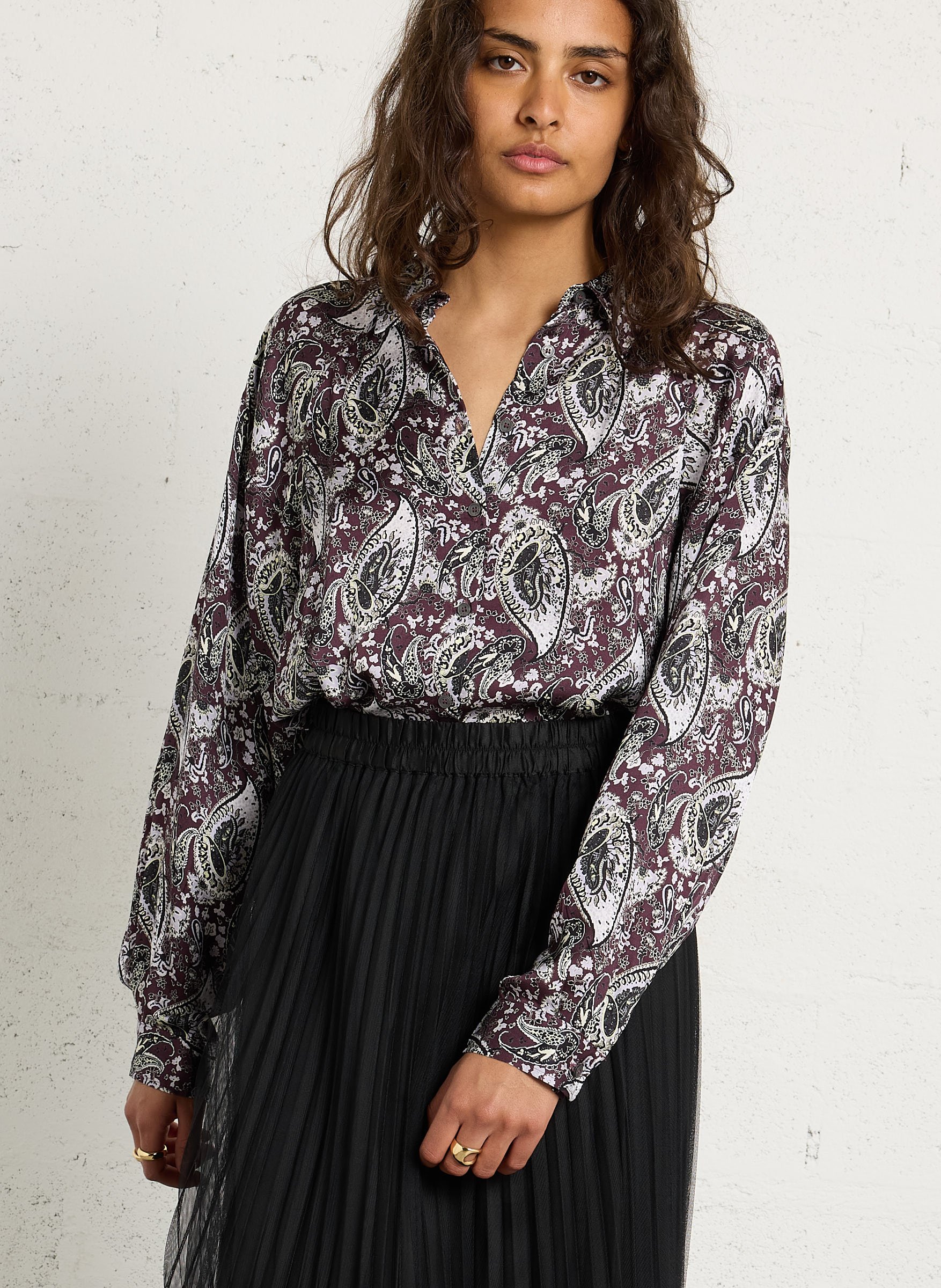 Chemise ample fluide IKKS Violet
