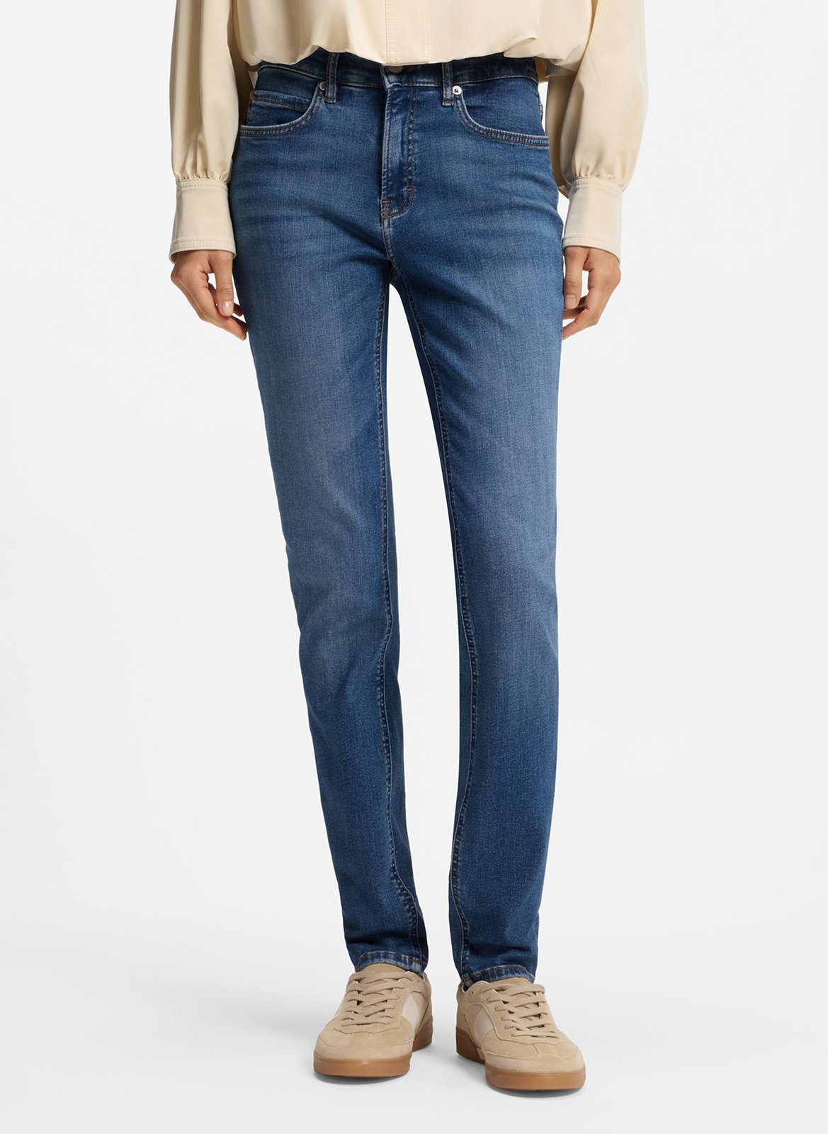 Jean skinny en coton BOSS Bleu