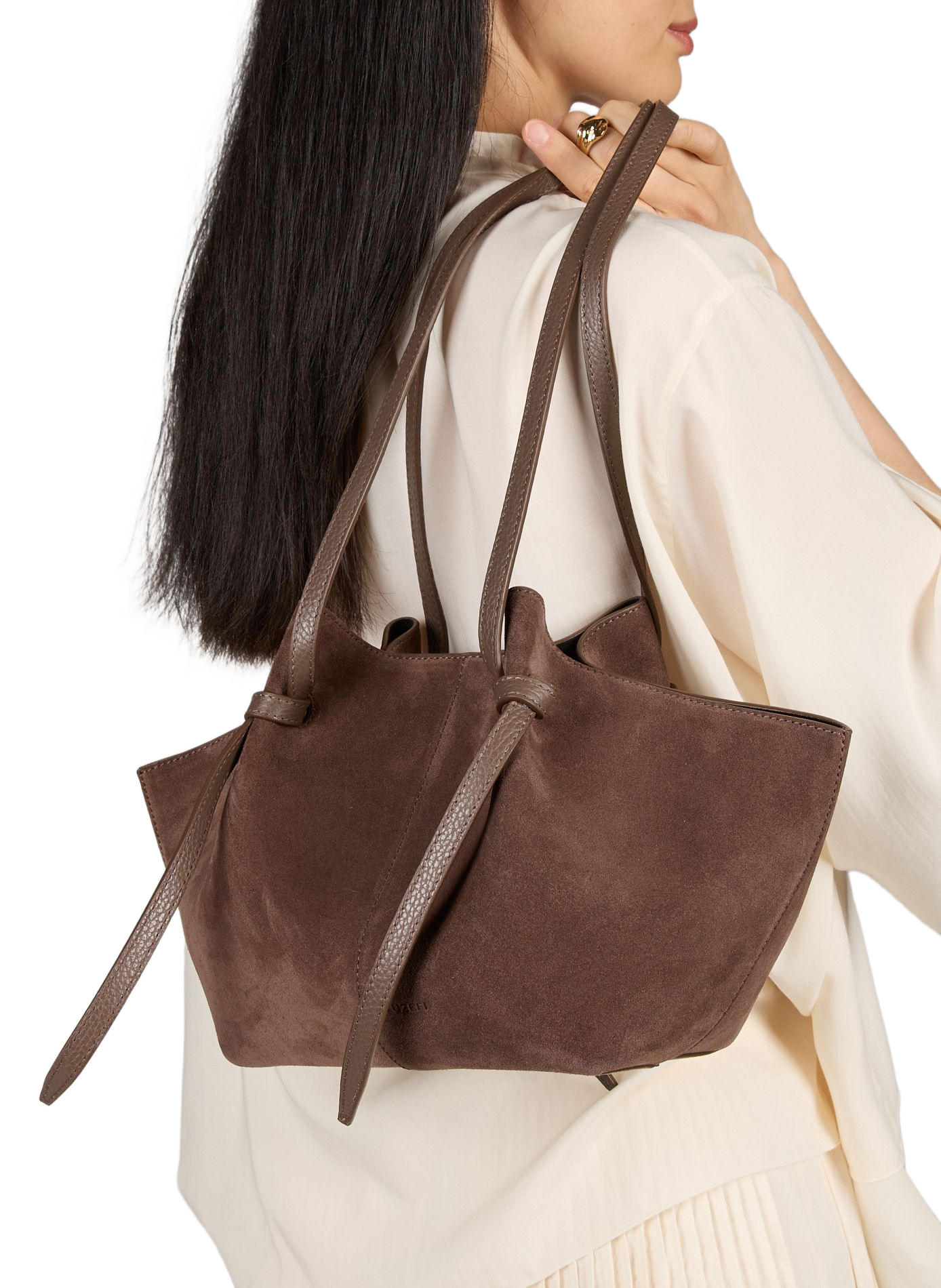 Shoulder leather bag YUZEFI Brown